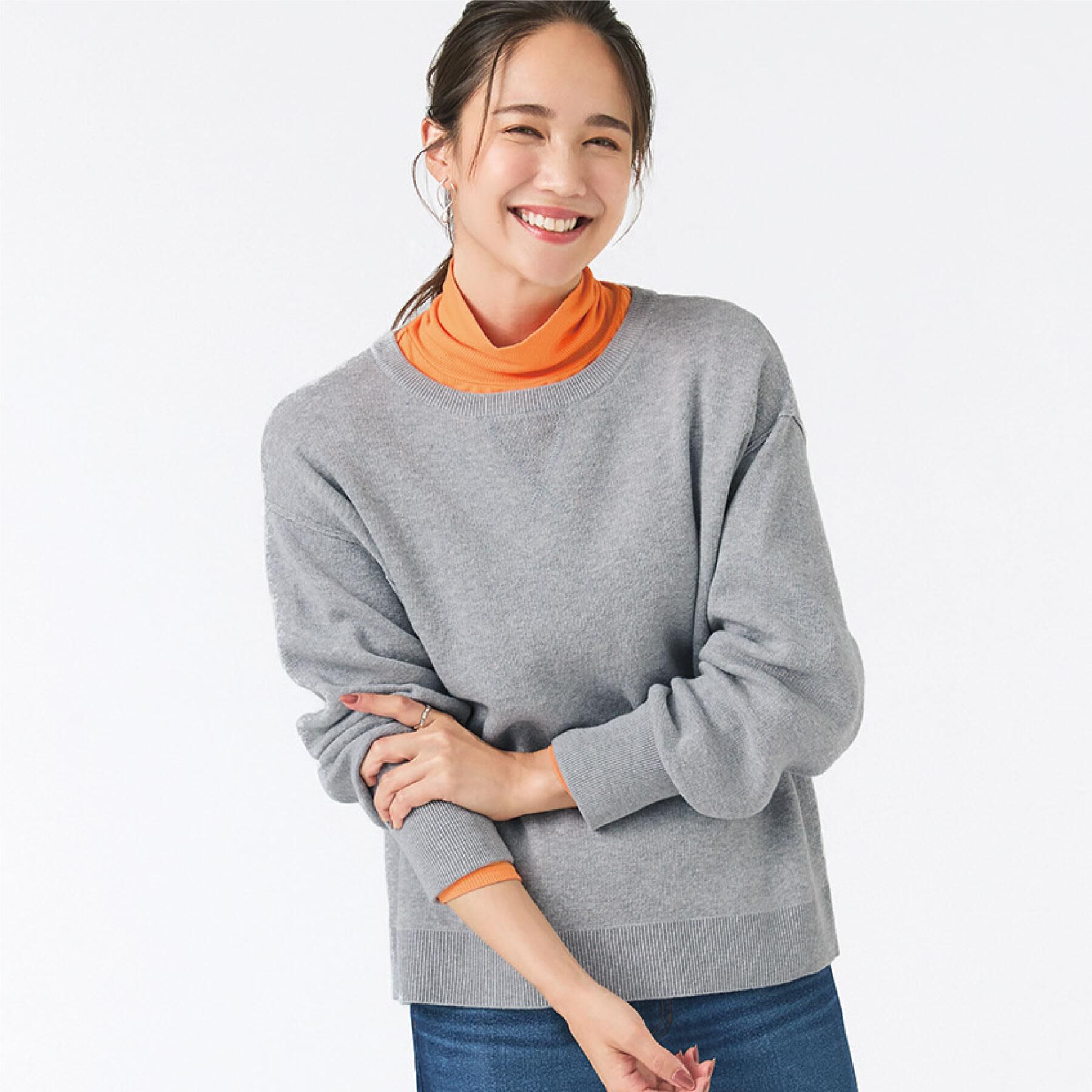 SHOO･LA･RUE「【洗濯機可/ちくちくしにくい】大人カジュアルを叶える スウェットライクニット」|ニット・セーター|