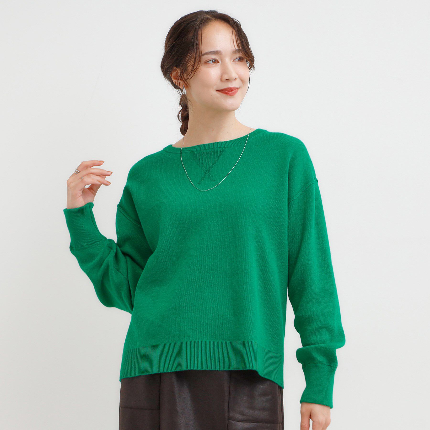 SHOO･LA･RUE「【洗濯機可/ちくちくしにくい】大人カジュアルを叶える スウェットライクニット」|ニット・セーター|