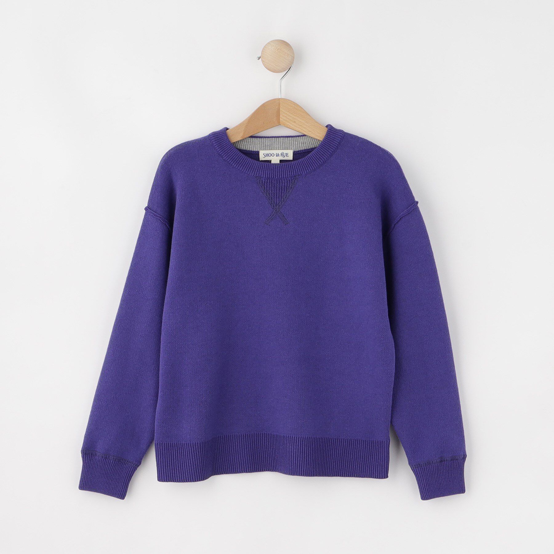 SHOO･LA･RUE「【100-150cm/リンク可】シンプルだから使いやすい カラーニット」|ニット・セーター|パープル(082)