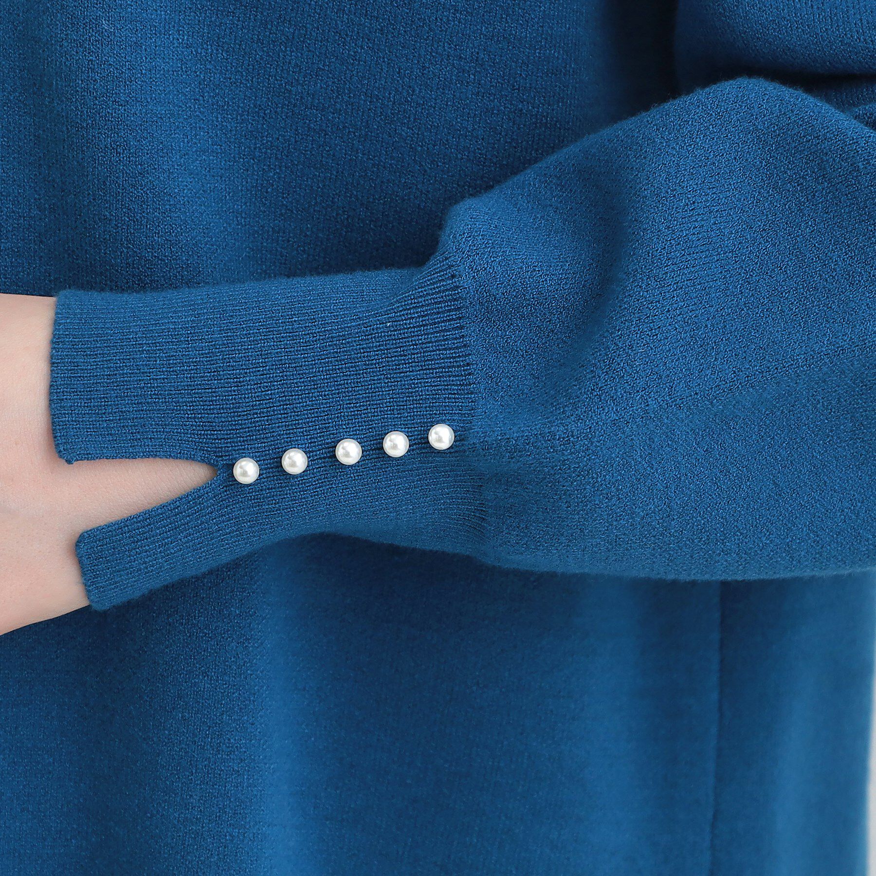 SHOO･LA･RUE「【セットアップ可/S-LL】インせず着られる 洗えるもちもち裾ラウンドニット」|ニット・セーター|