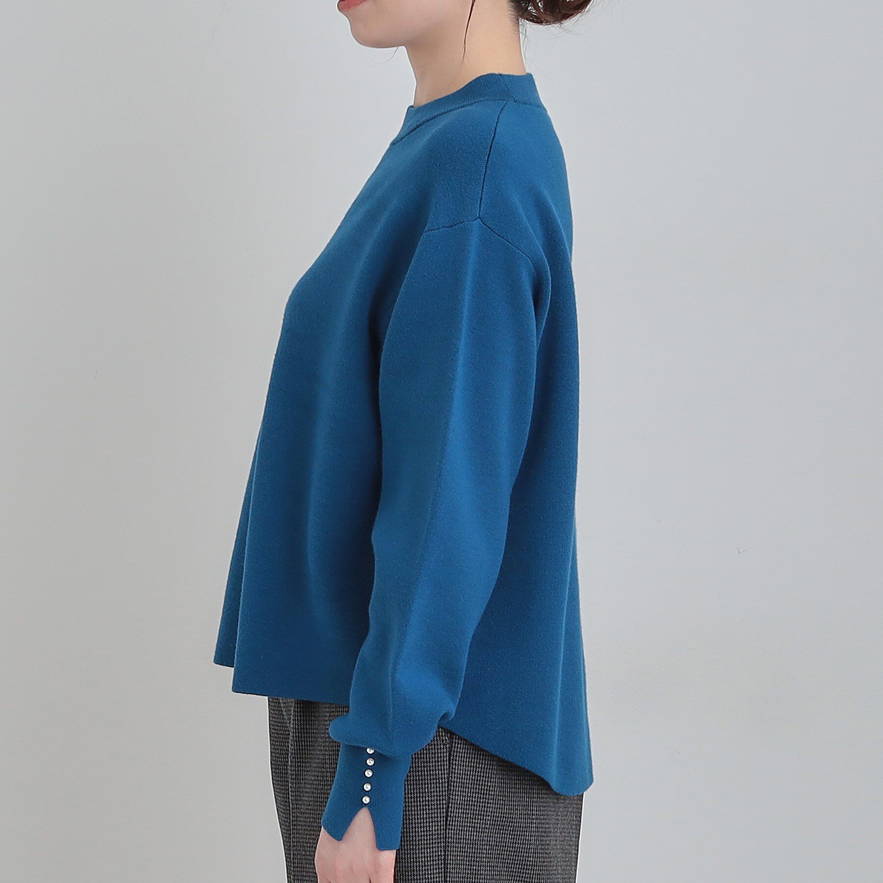 SHOO･LA･RUE「【セットアップ可/S-LL】インせず着られる 洗えるもちもち裾ラウンドニット」|ニット・セーター|