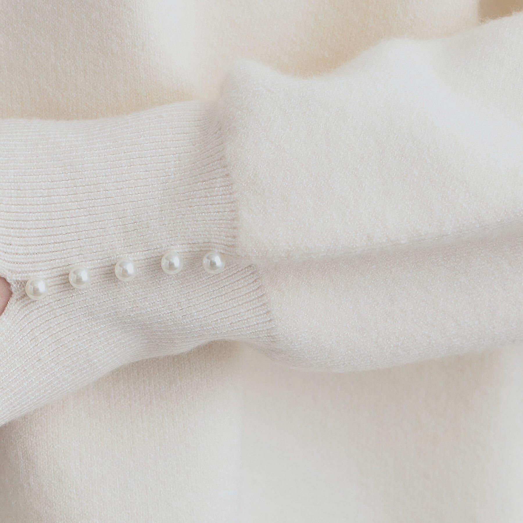 SHOO･LA･RUE「【セットアップ可/S-LL】インせず着られる 洗えるもちもち裾ラウンドニット」|ニット・セーター|