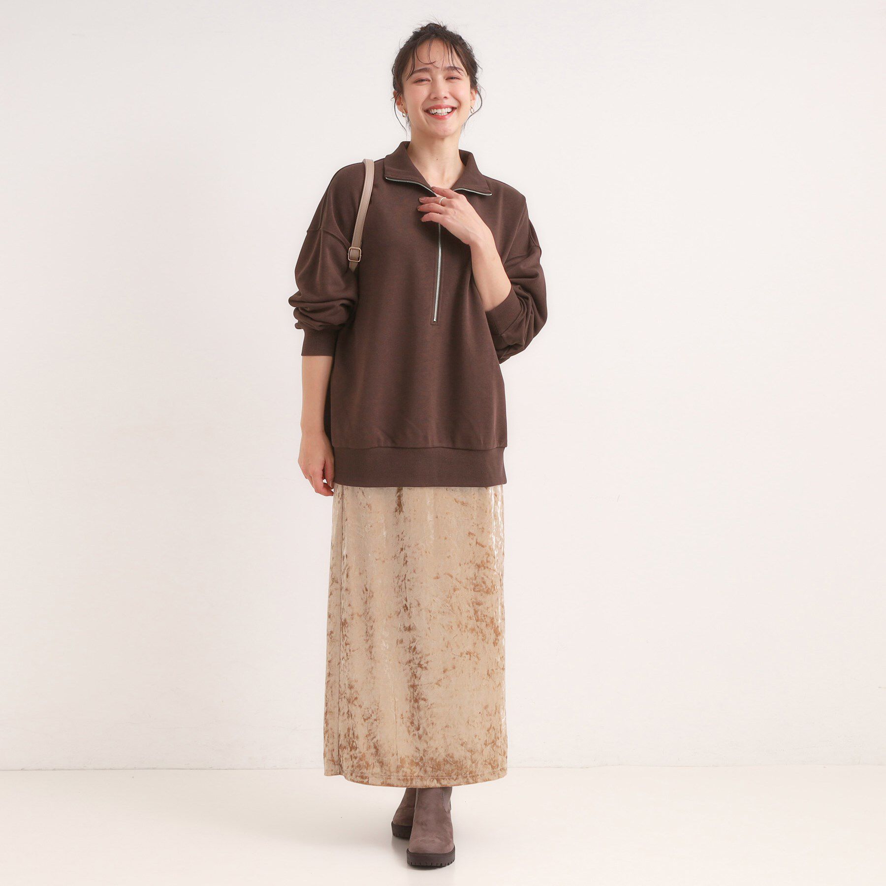 SHOO･LA･RUE「8色の選べる楽しさ ハーフジップ オーバーサイズスウェット」|パーカー|