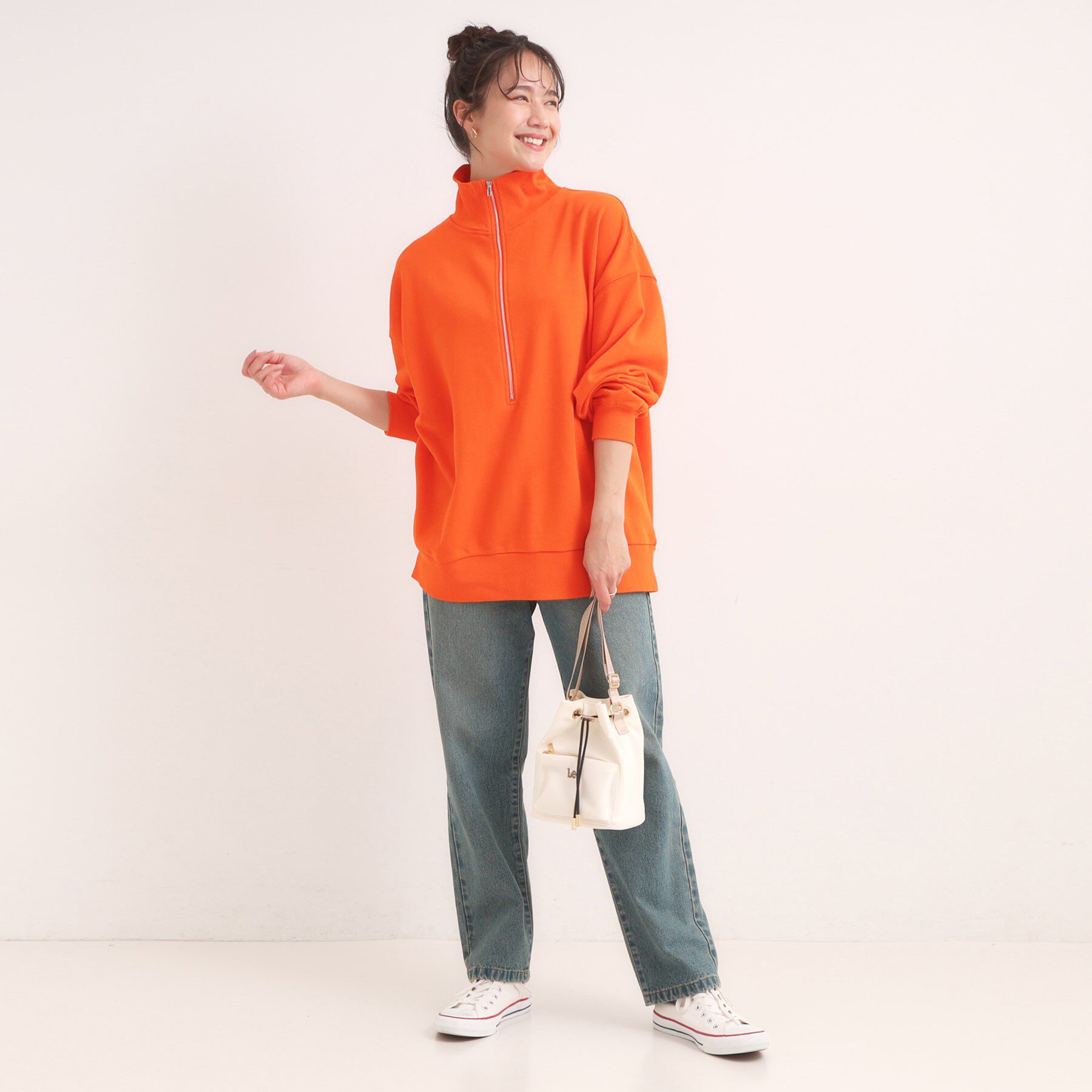 SHOO･LA･RUE「8色の選べる楽しさ ハーフジップ オーバーサイズスウェット」|パーカー|