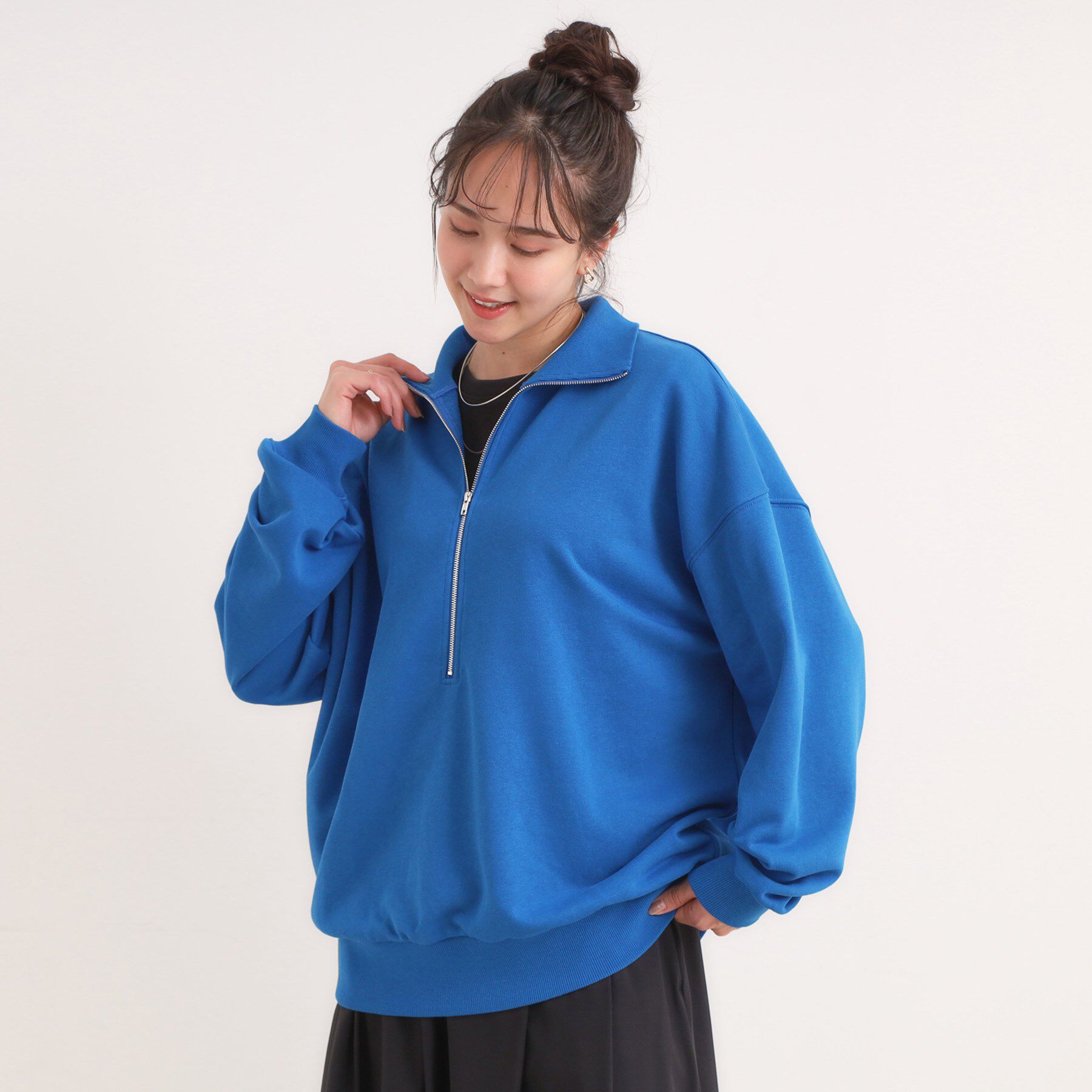 SHOO･LA･RUE「8色の選べる楽しさ ハーフジップ オーバーサイズスウェット」|パーカー|