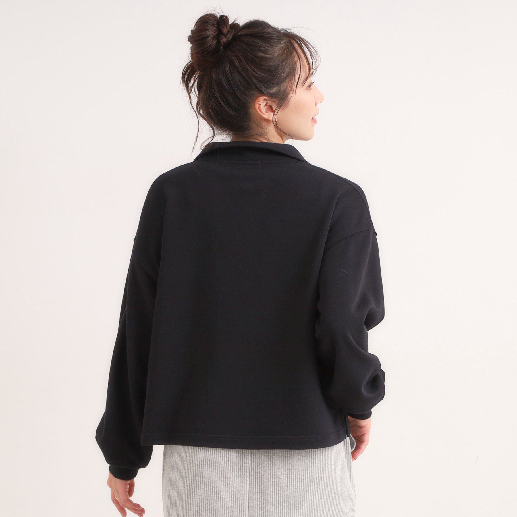 SHOO･LA･RUE「【なめらかタッチ/洗濯機可】スキッパーポロスウェット」|パーカー|