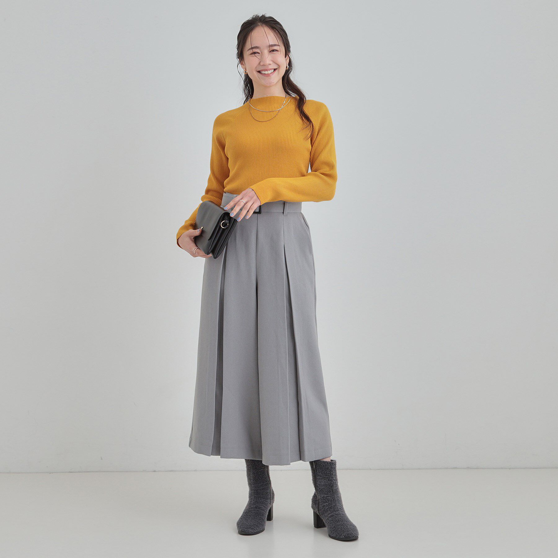 SHOO･LA･RUE「【絶妙なゆるピタ/洗濯機可】ちくちくしにくい リブハイネックやわらかニット」|ニット・セーター|