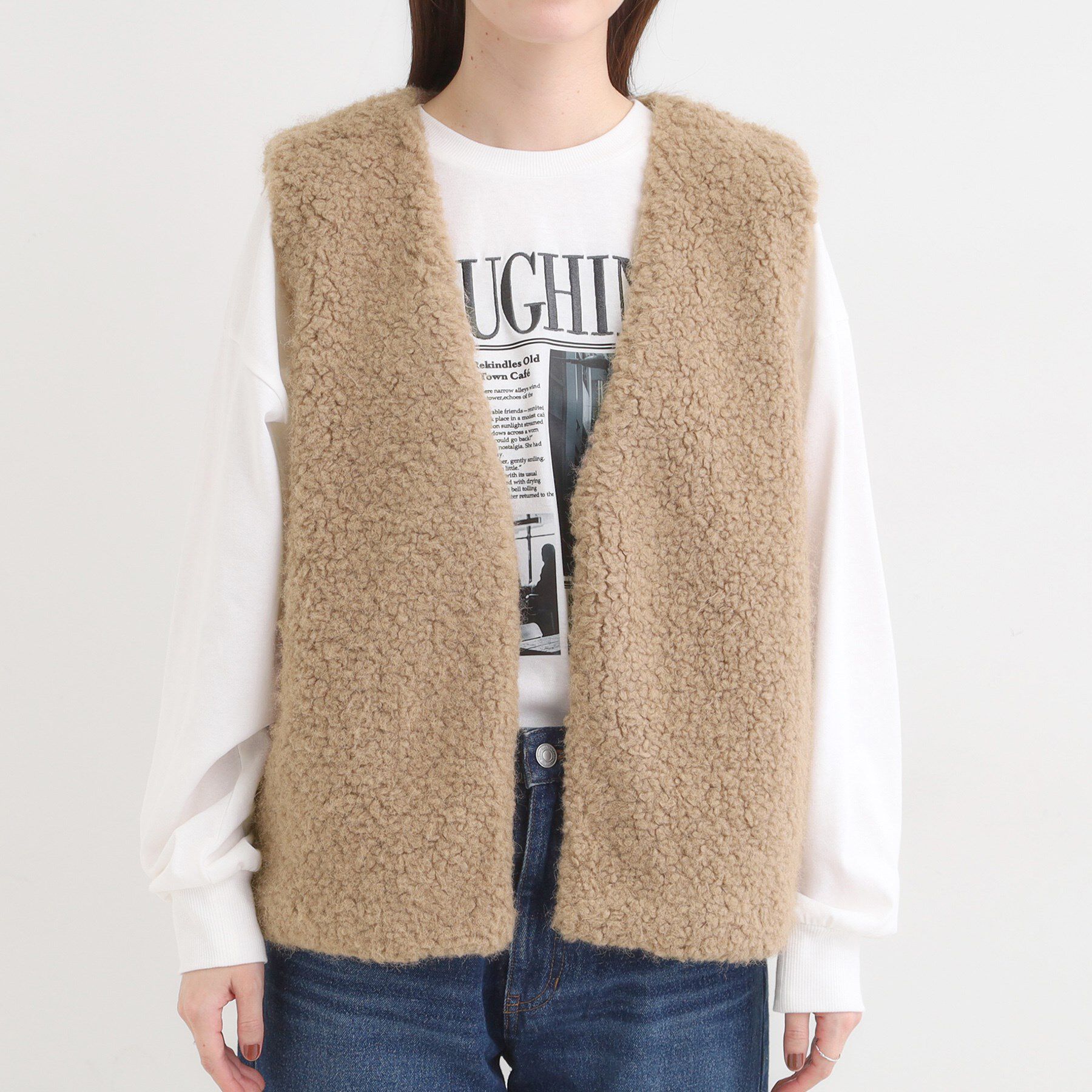 SHOO･LA･RUE「ふわふわファーベスト」|ベスト・ジレ|