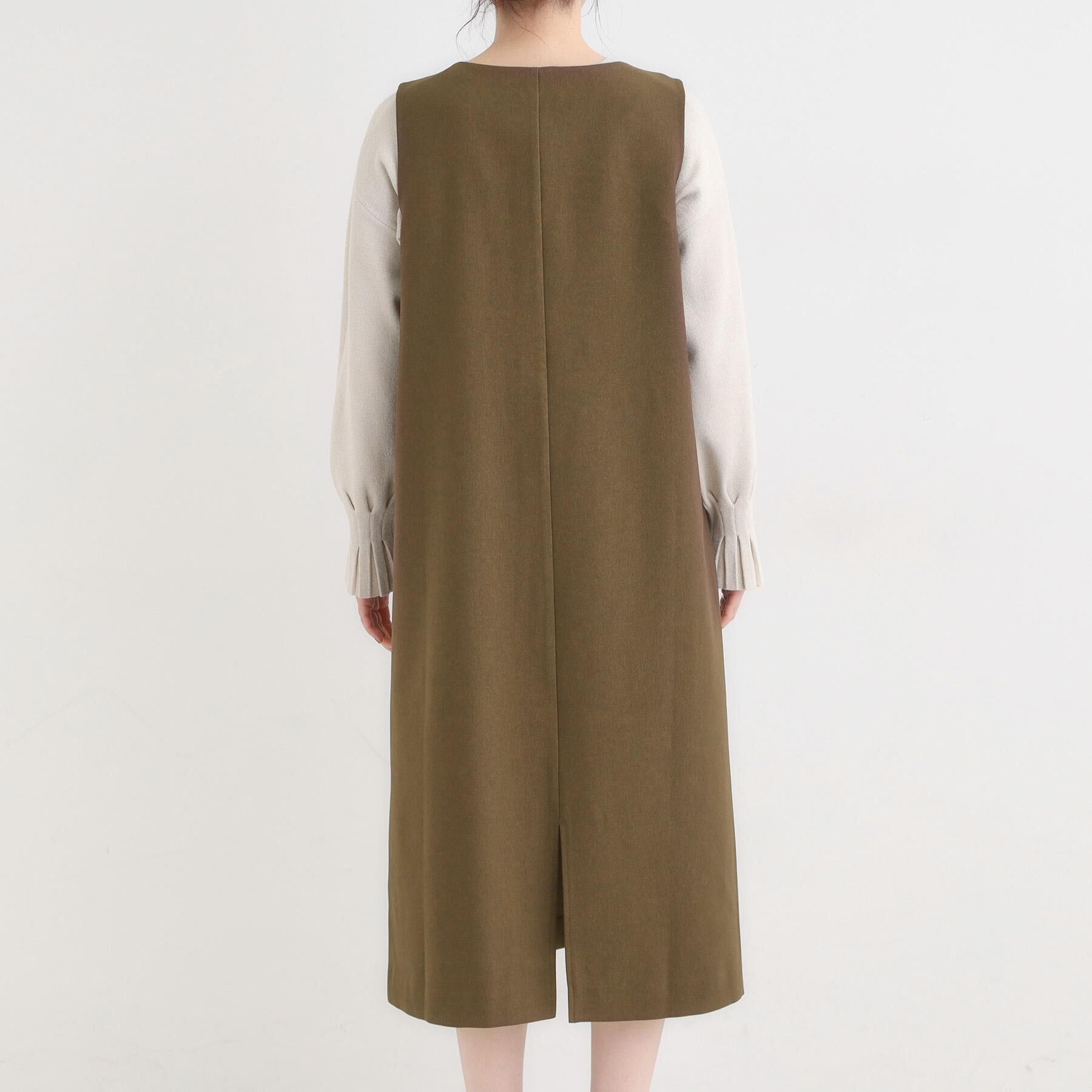 SHOO･LA･RUE「【洗濯機可/S-LL】ウール調スキッパージャンスカ」|ワンピース|