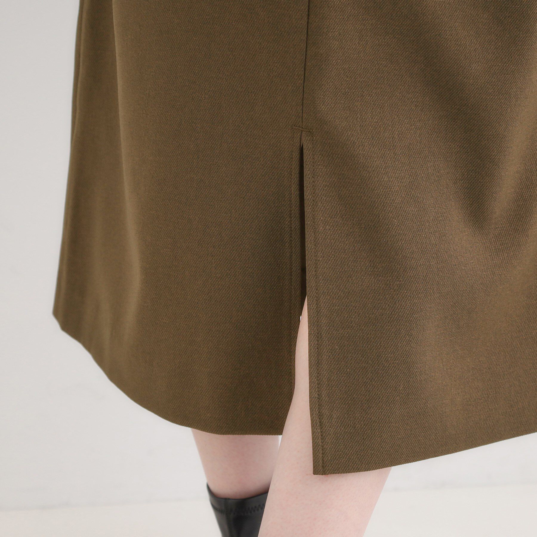 SHOO･LA･RUE「【洗濯機可/S-LL】ウール調スキッパージャンスカ」|ワンピース|