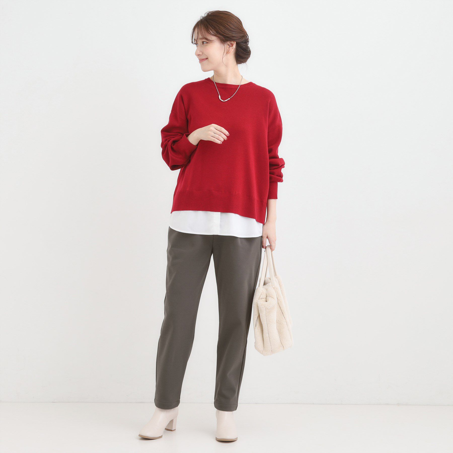 SHOO･LA･RUE「【S-LL/股上深め】裏起毛スマートイージーパンツ」|その他|