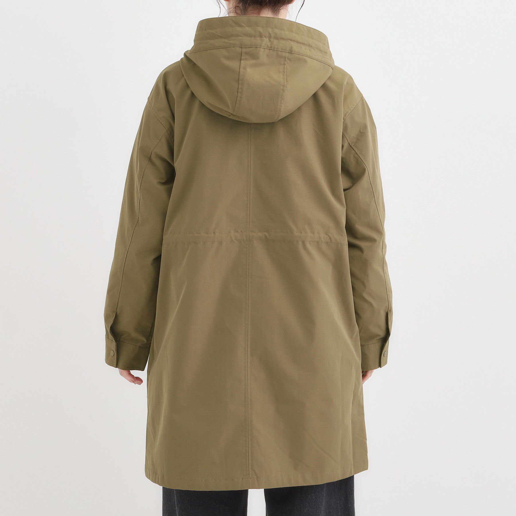 SHOO･LA･RUE「【S-LL/撥水】腰回りをカバーする ロングミリタリーアウター」|ミリタリージャケット|