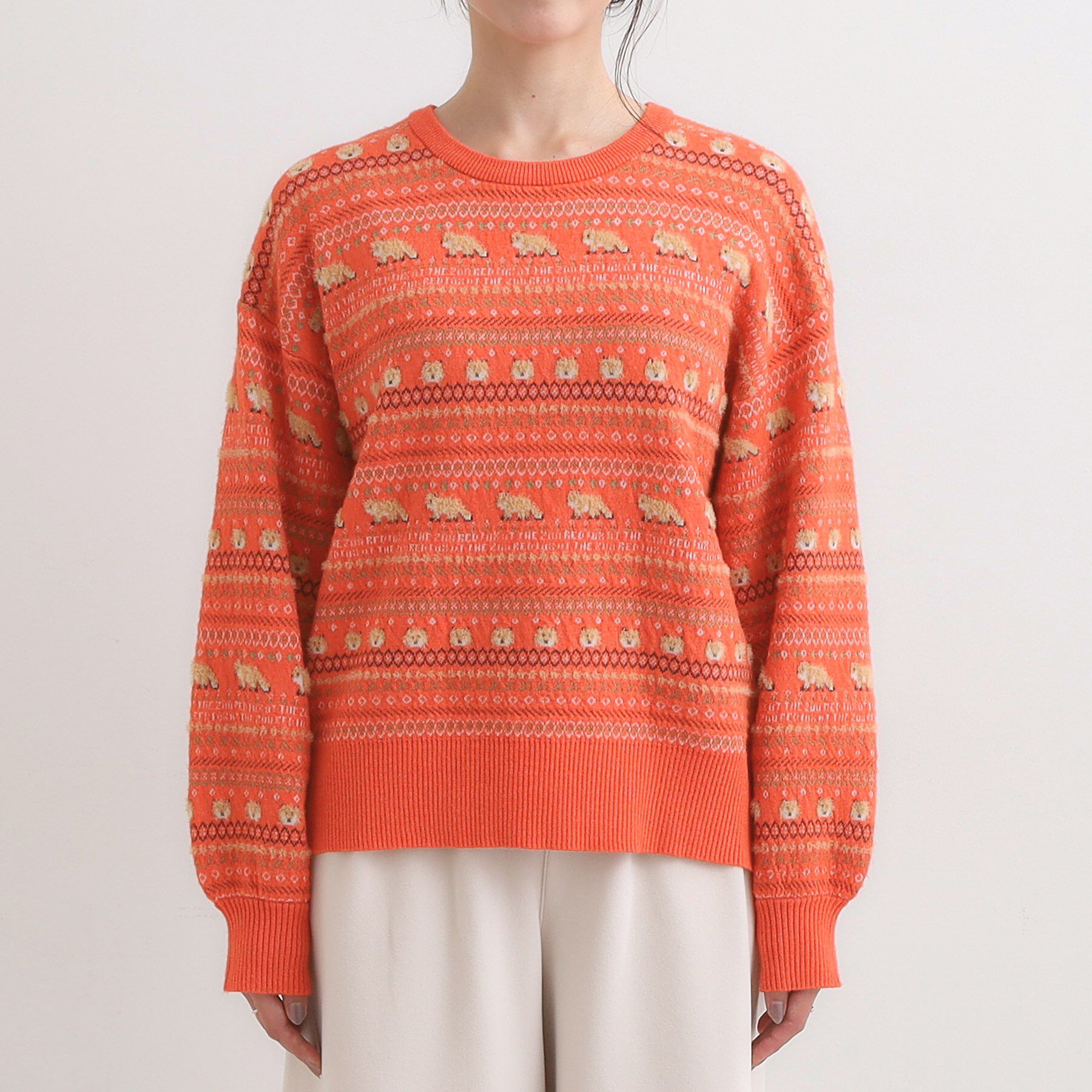 SHOO･LA･RUE「【旭山動物園応援商品】ノルディック柄 モールニット」|ニット・セーター|