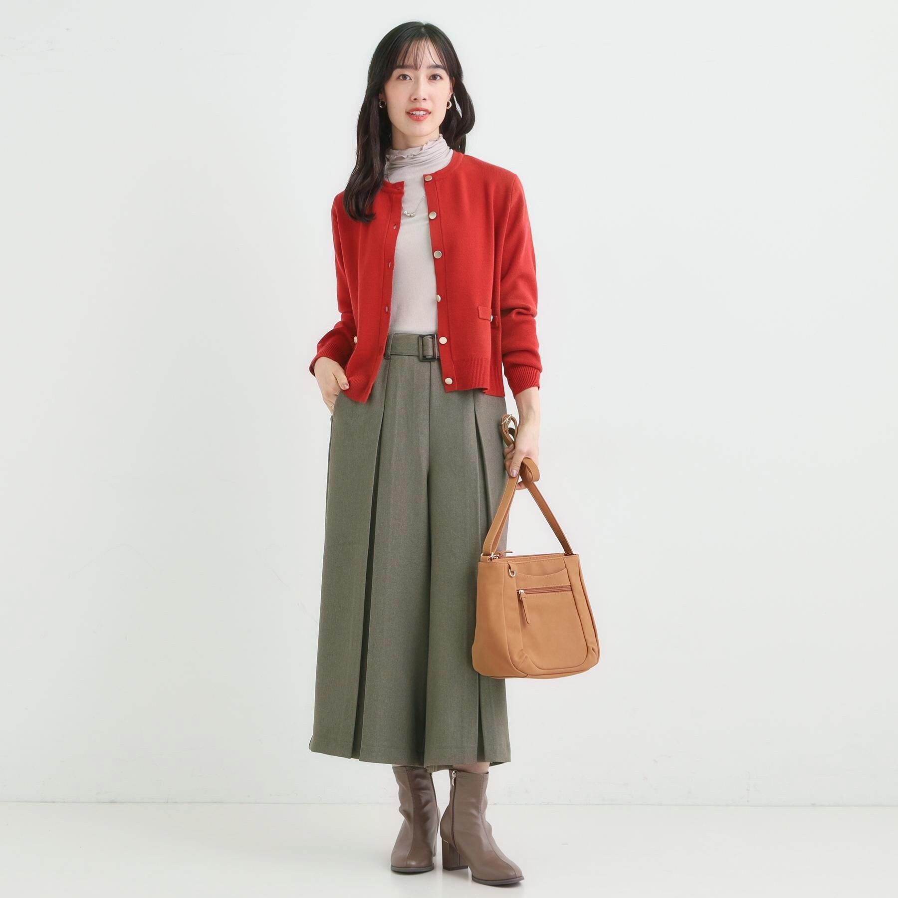 SHOO･LA･RUE「【着丈選べる/S-LL】大人のきれいめスタイルに ベルト付きワイドパンツ」|その他|