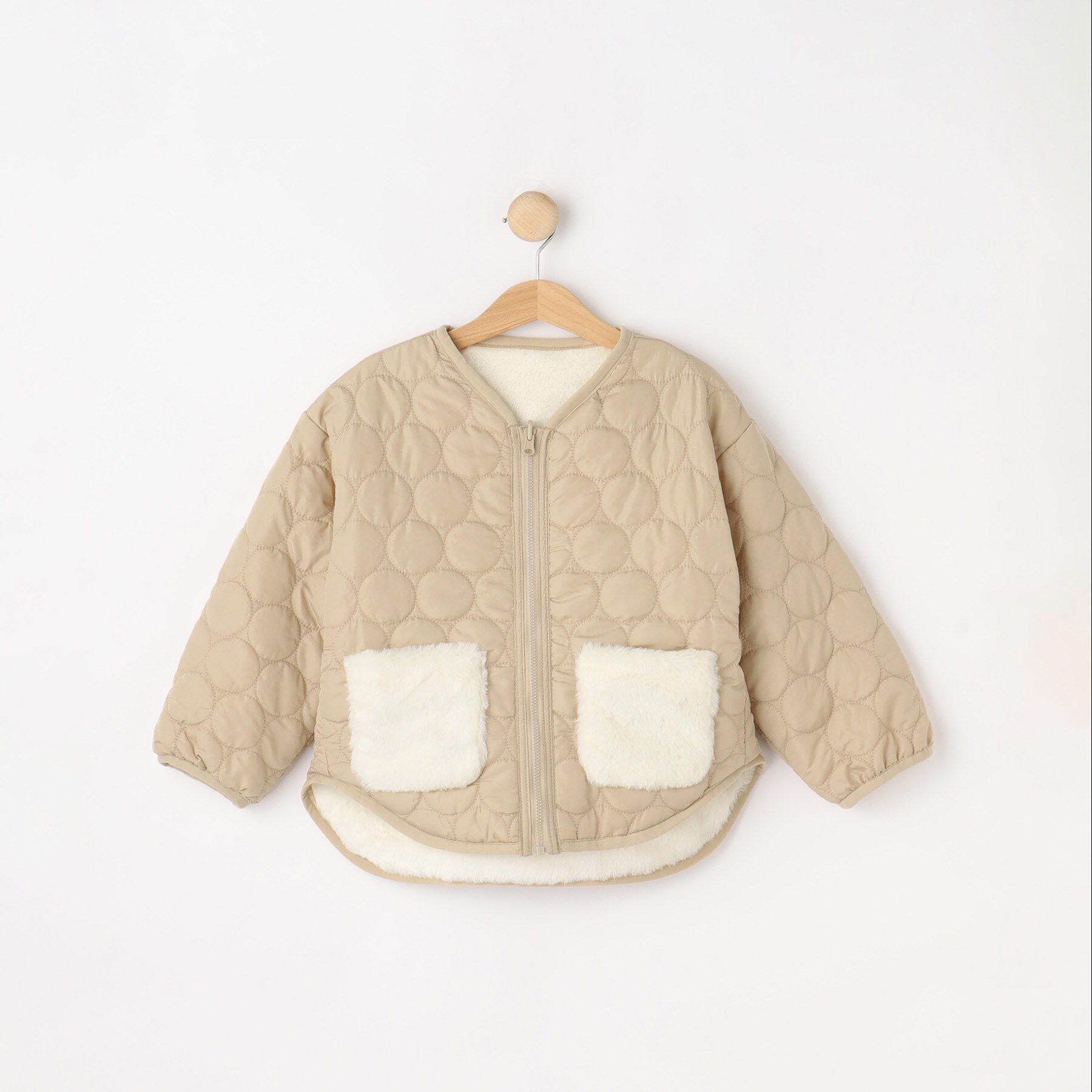 SHOO･LA･RUE「【100-150cm/撥水】キルト&times;ファーリバーシブルブルゾン」|ブルゾン・スタジャン|