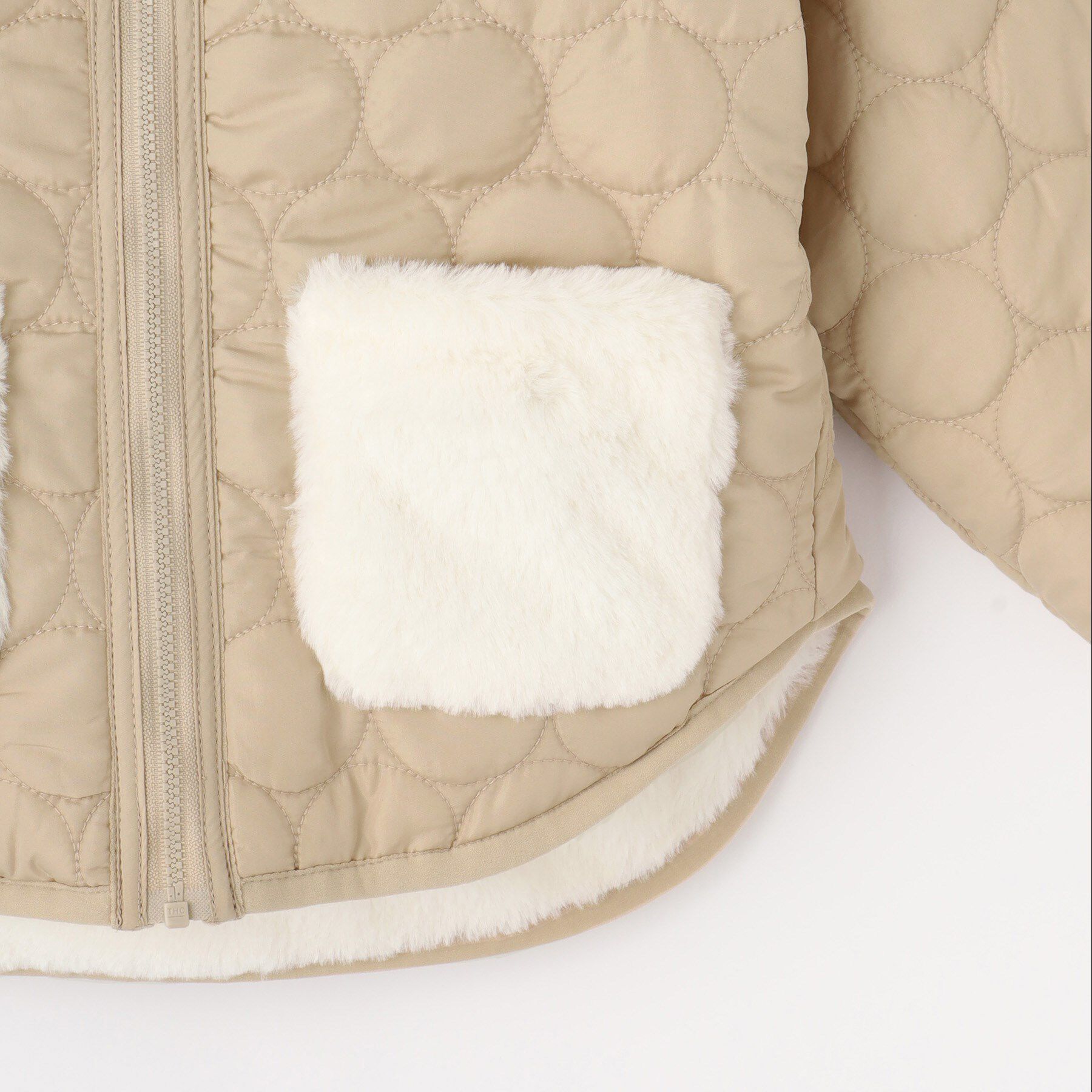 SHOO･LA･RUE「【100-150cm/撥水】キルト&times;ファーリバーシブルブルゾン」|ブルゾン・スタジャン|