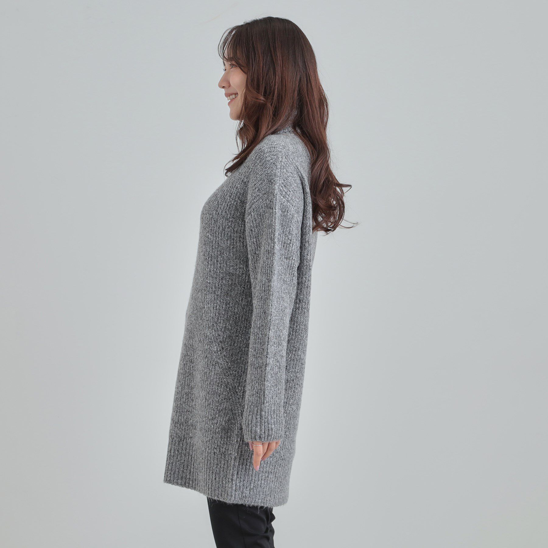 SHOO･LA･RUE「【洗濯機可/S-LL/体型カバー】女性らしい美シルエット チュニックニットワンピース」|ニット・セーター|