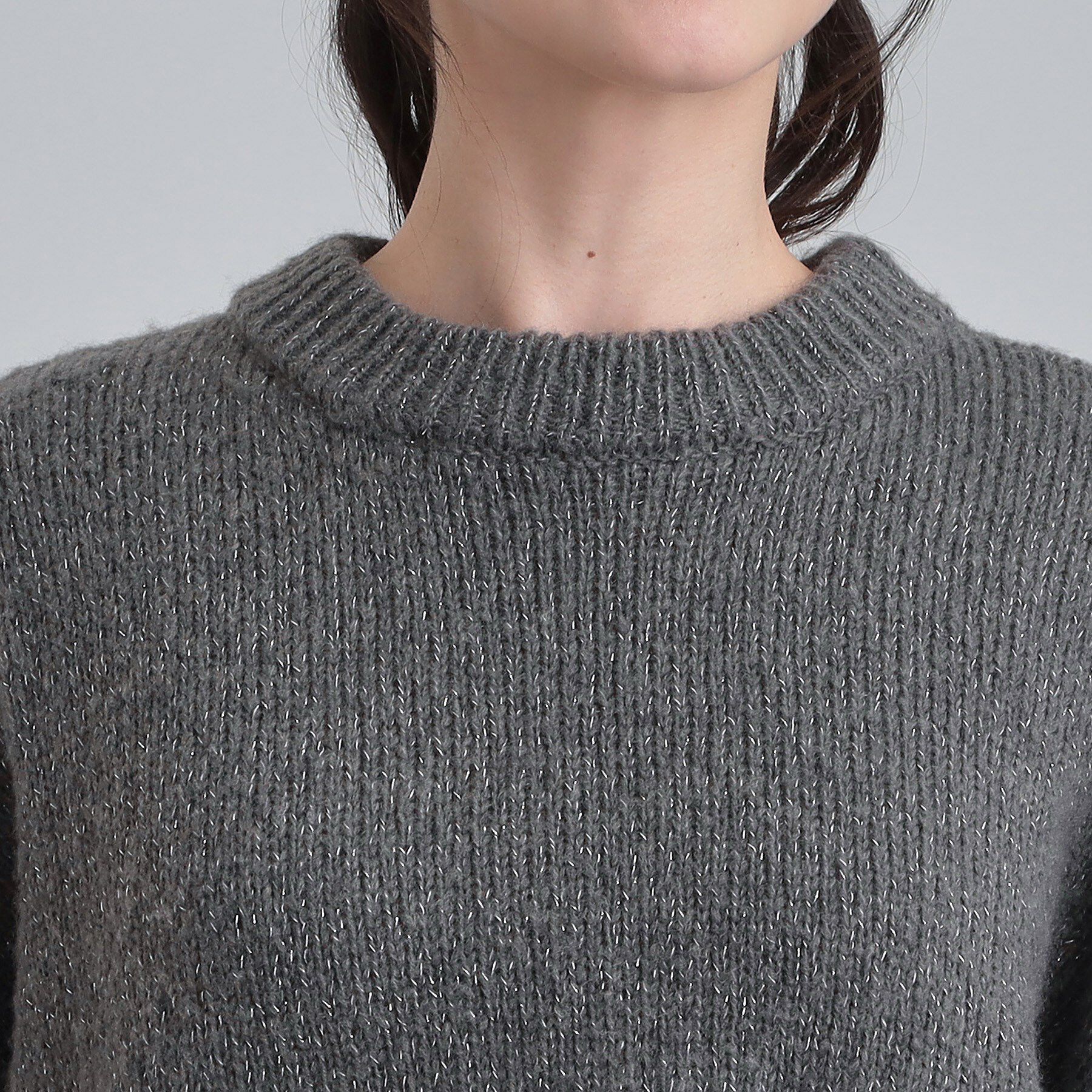 SHOO･LA･RUE「【S-LL】インせず着られる 裾レースラメニット」|ニット・セーター|