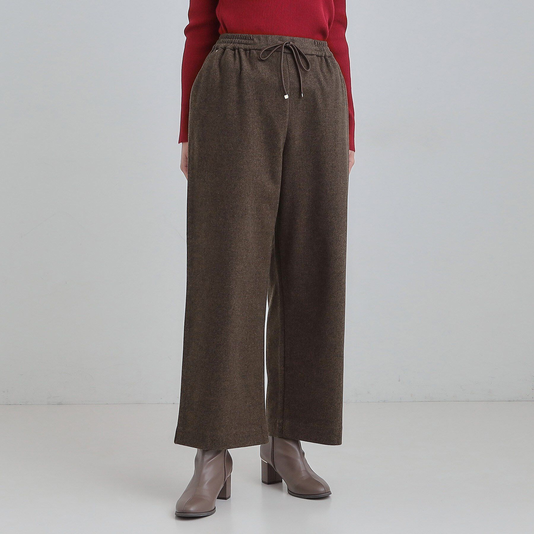 SHOO･LA･RUE「【洗濯機可/S-LL/あったか】ラフ過ぎない 大人のイージーワイドパンツ」|その他|