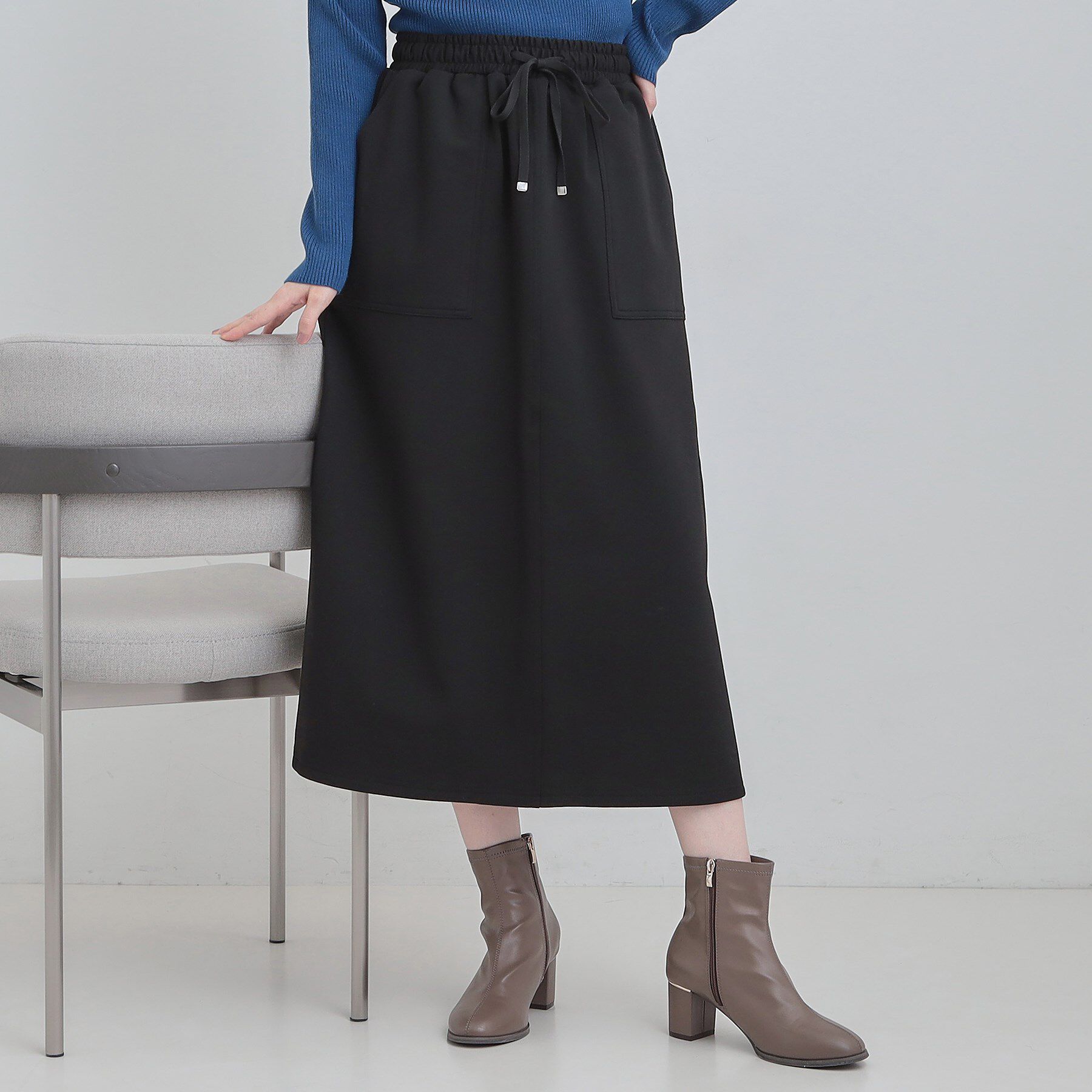 SHOO･LA･RUE「【あったか】ベイカー風スカート」|スカート|ブラック(019)