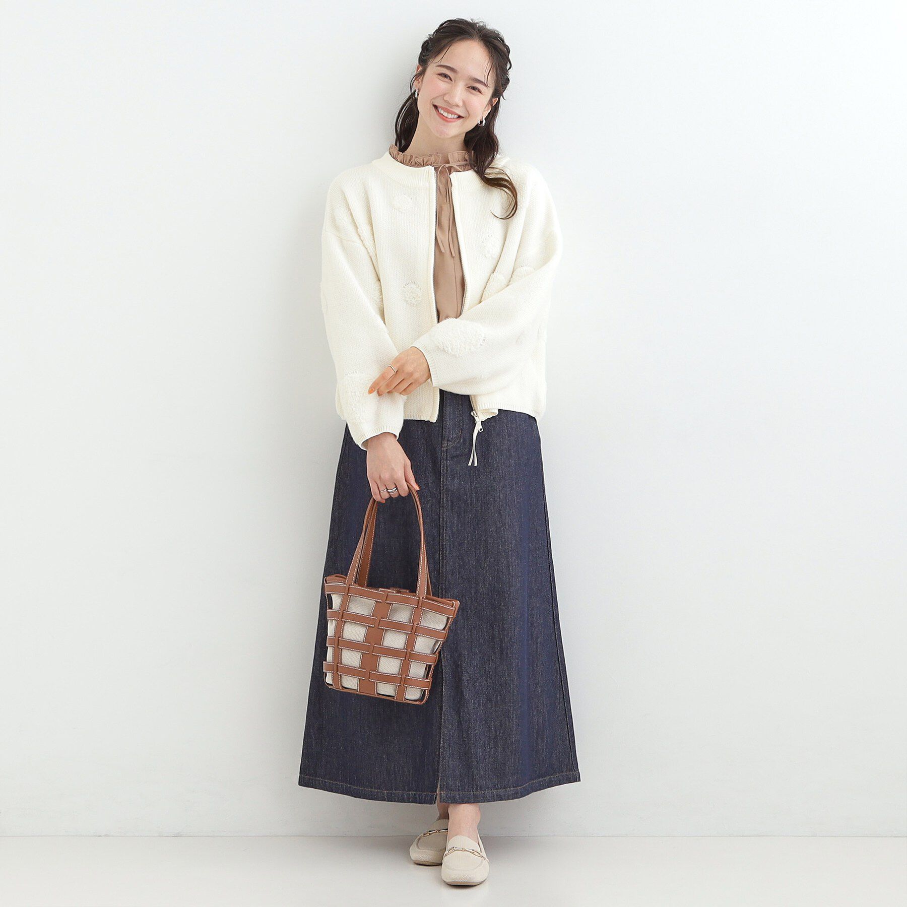 SHOO･LA･RUE「ダブルZIP柄カーディガン」|カーディガン|