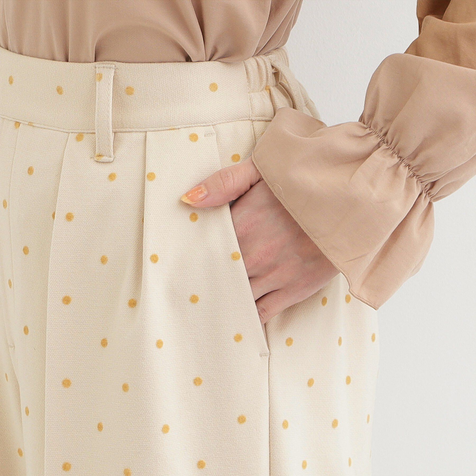 SHOO･LA･RUE「【S-LL】きれい見えも叶う フロッキードットワイドパンツ」|その他|