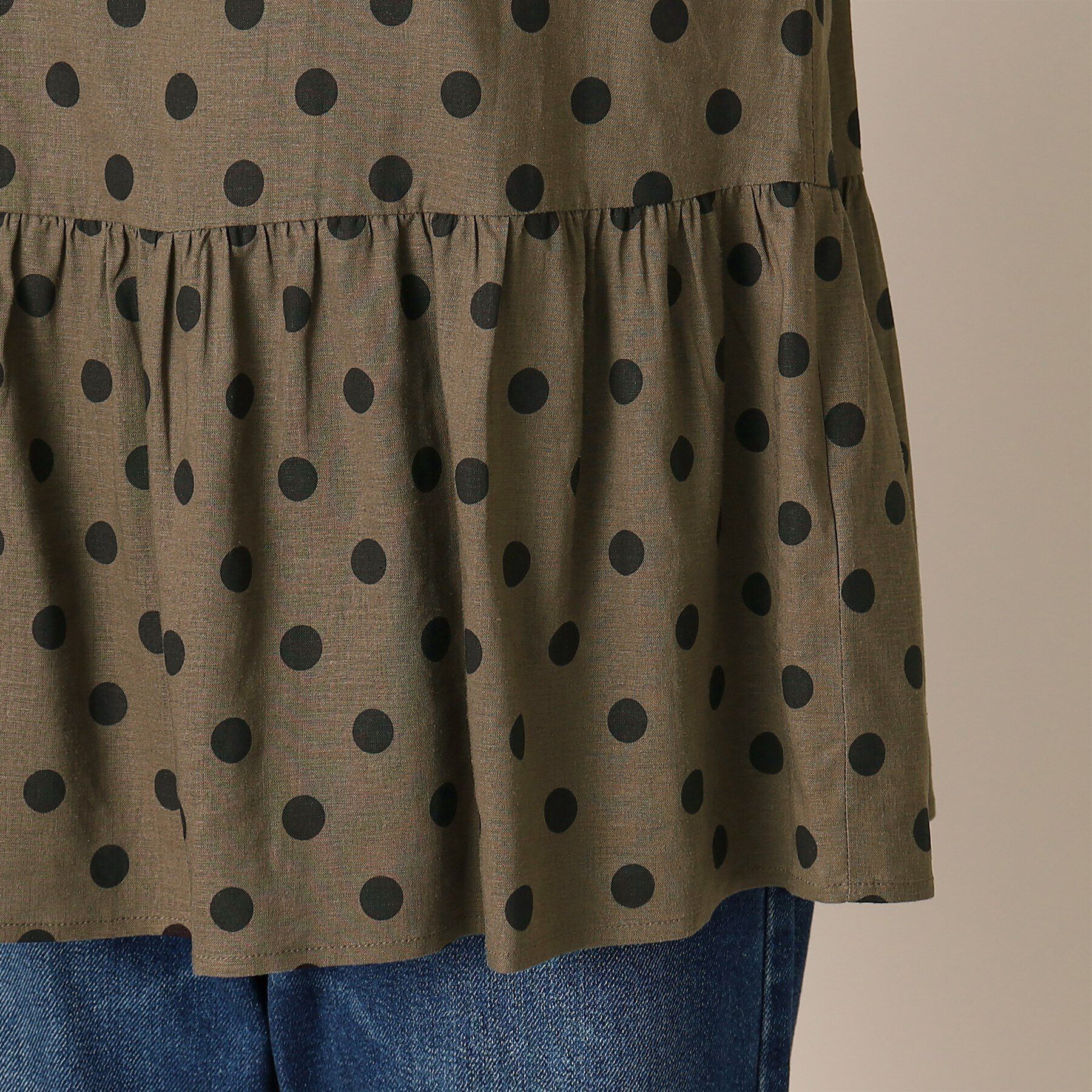 Dessin「【洗える】ドットペプラムブラウス（S～L）」|シャツ・ブラウス|