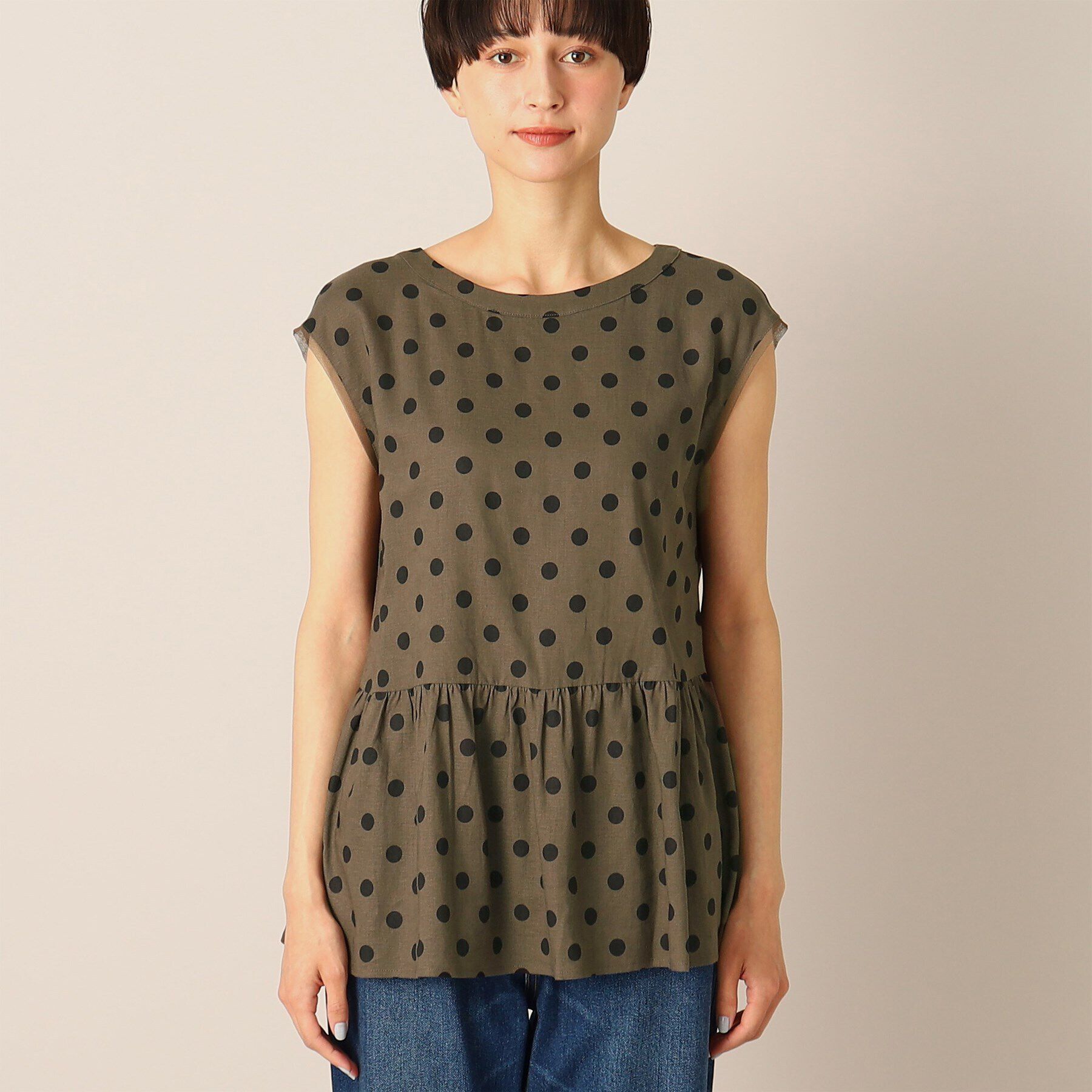 Dessin「【洗える】ドットペプラムブラウス（S～L）」|シャツ・ブラウス|