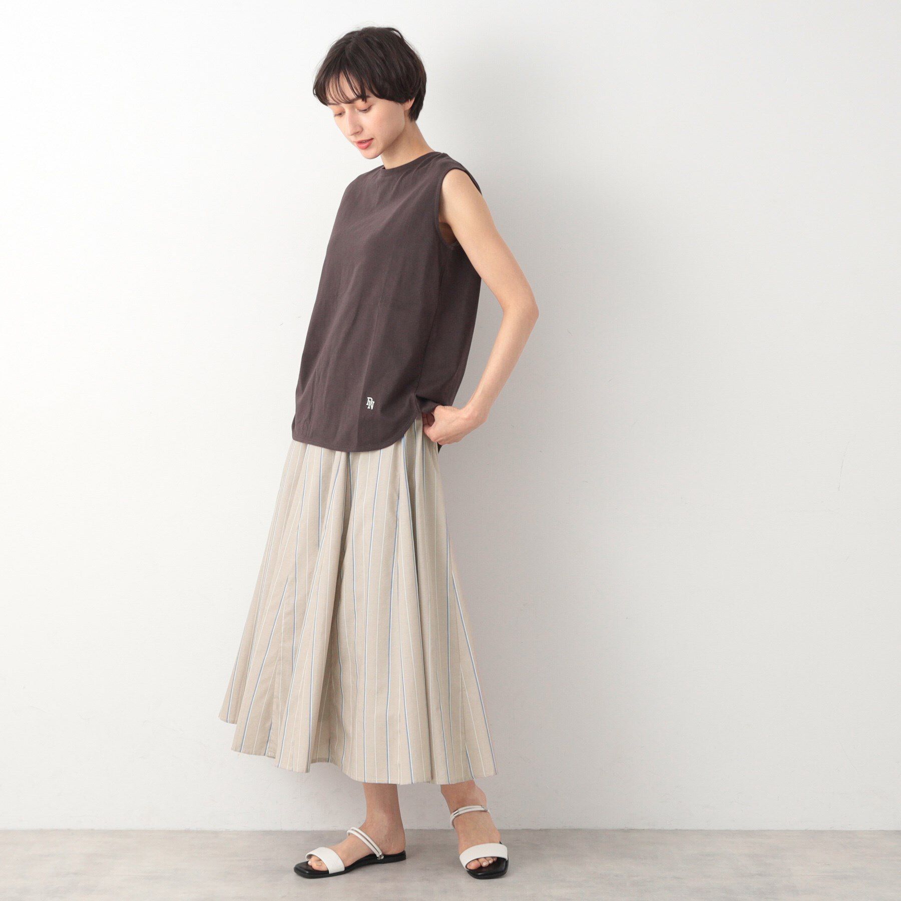 Dessin「【洗える・ウエストゴム】映えチェック/ストライプスカート（XS～L）」|スカート|