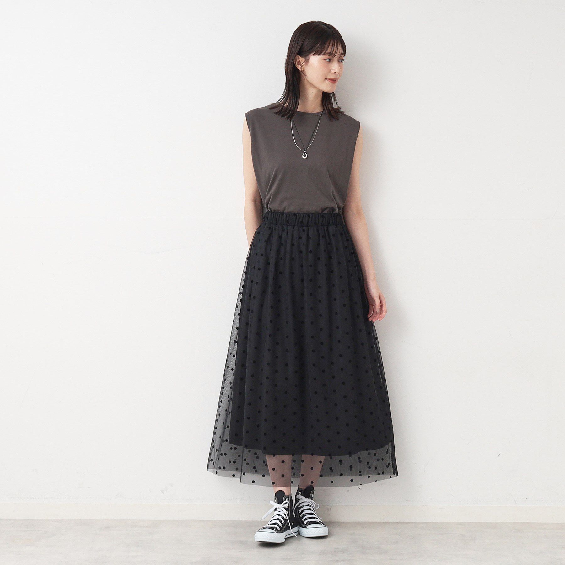Dessin「【ウエストゴム・洗える】チュールスカート」|スカート|