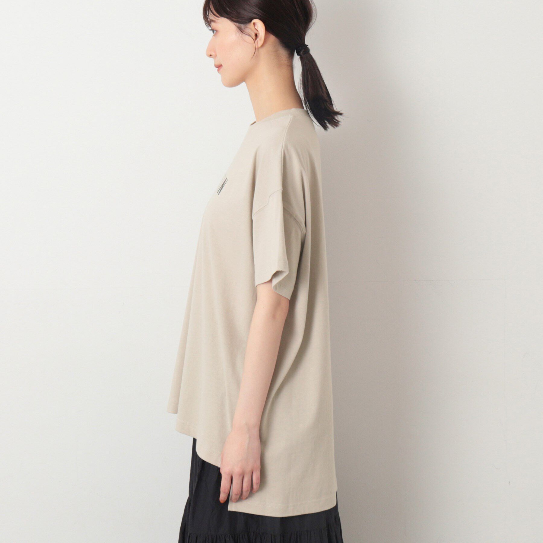 Dessin「【洗える】箔プリントチュニックTシャツ（XS～L）」|Tシャツ・カットソー|