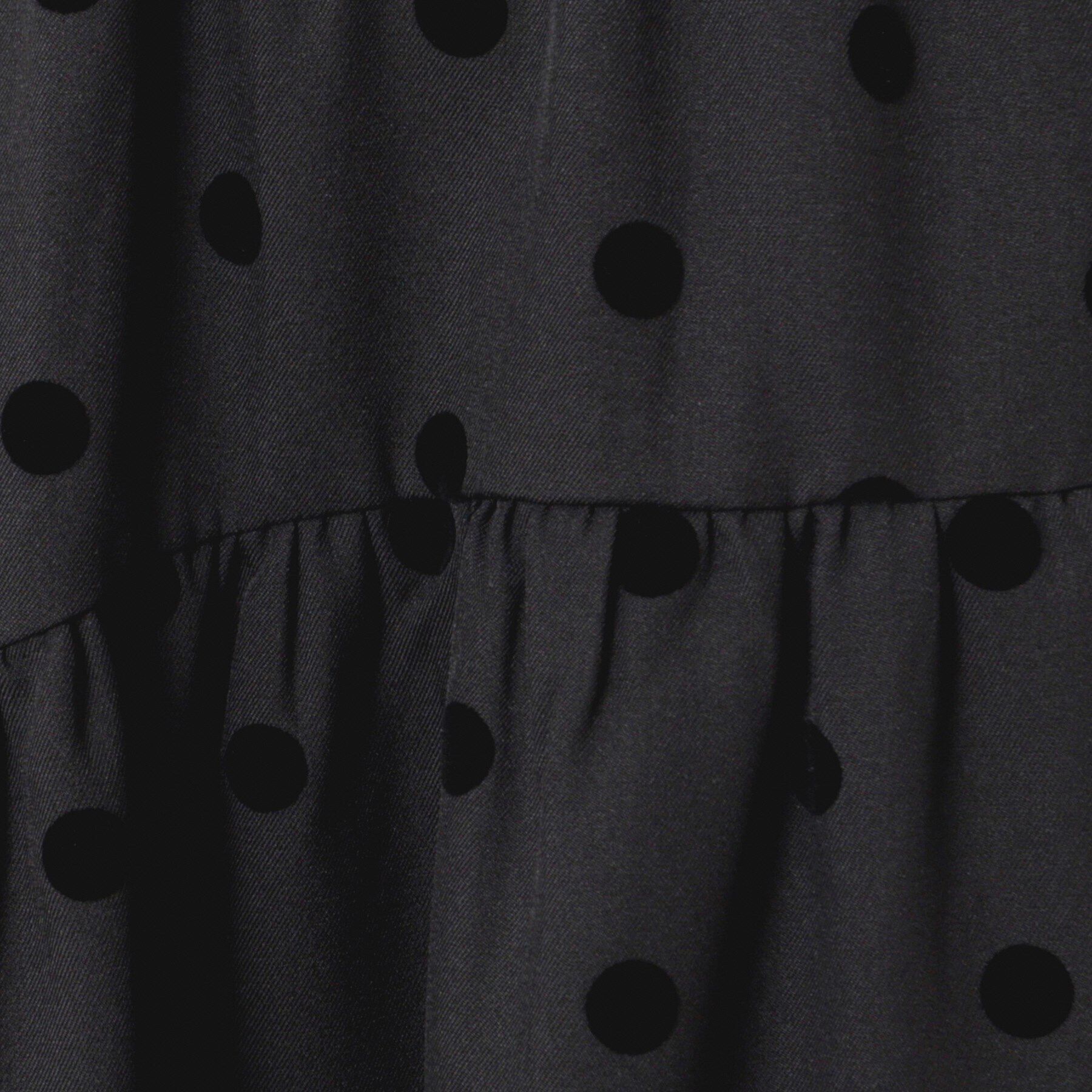 Dessin「【ウエストゴム・洗える】フロッキードットティアードスカート」|スカート|