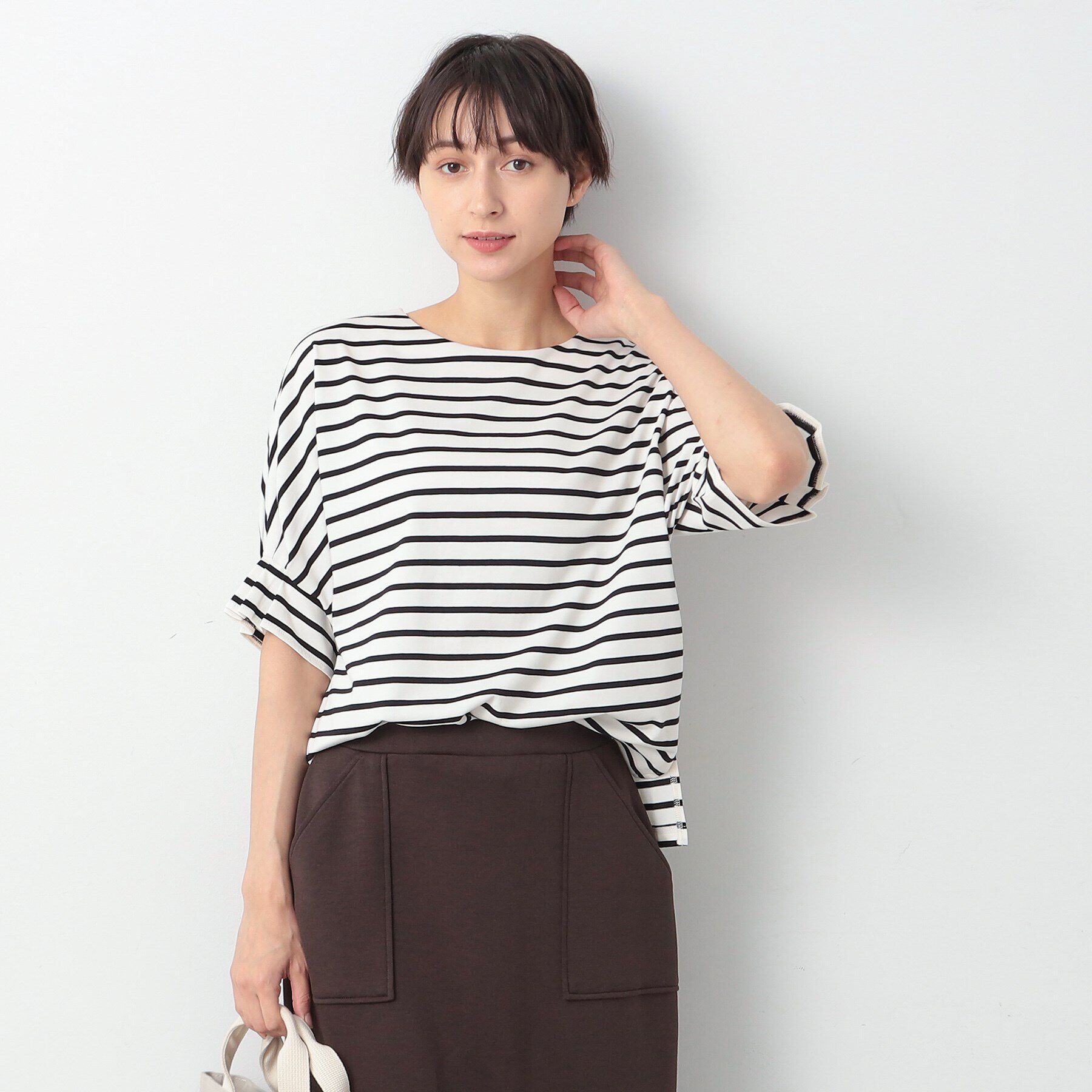 Dessin「【秋色登場・洗える】袖口タックカットソー（XS～L）」|Tシャツ・カットソー|