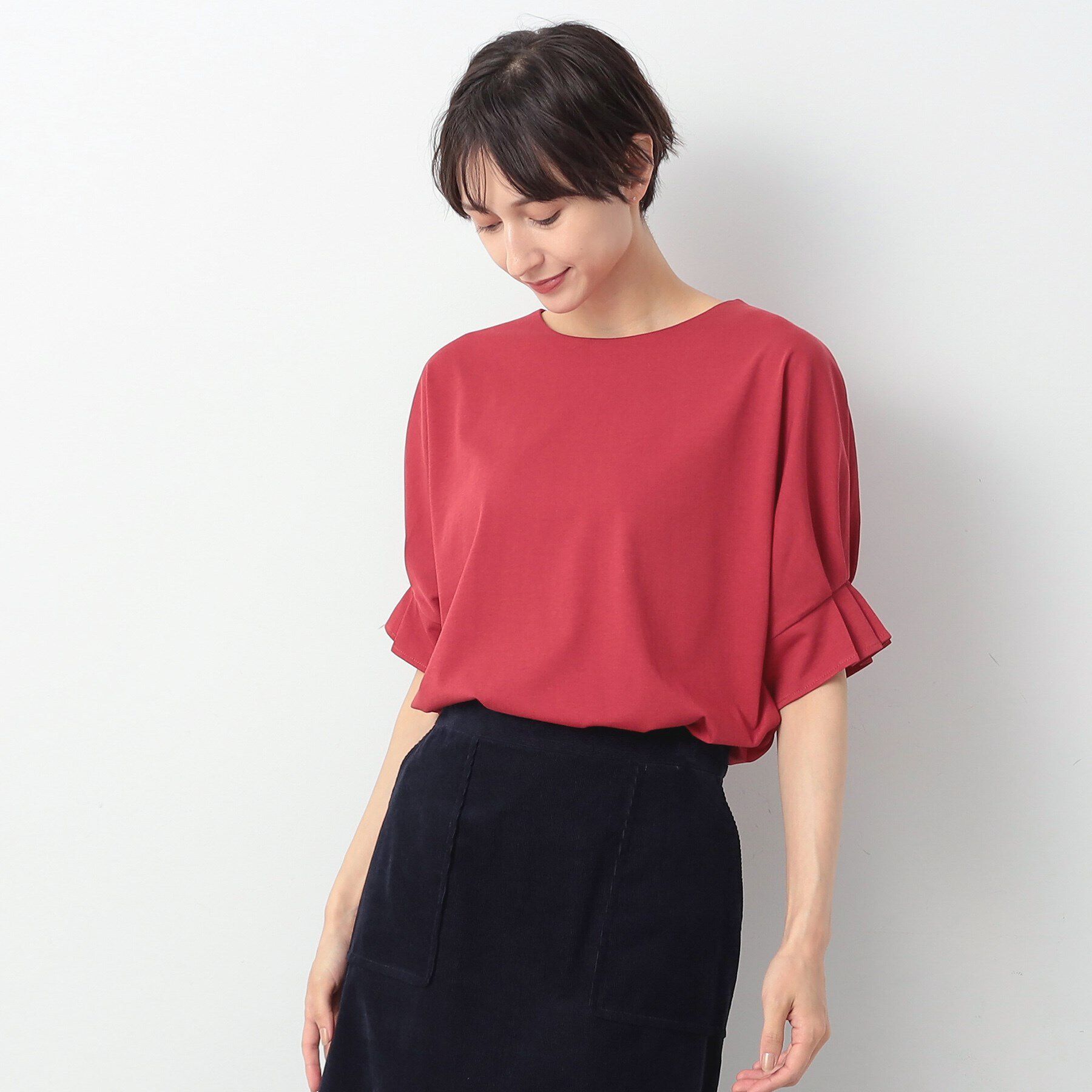 Dessin「【秋色登場・洗える】袖口タックカットソー（XS～L）」|Tシャツ・カットソー|