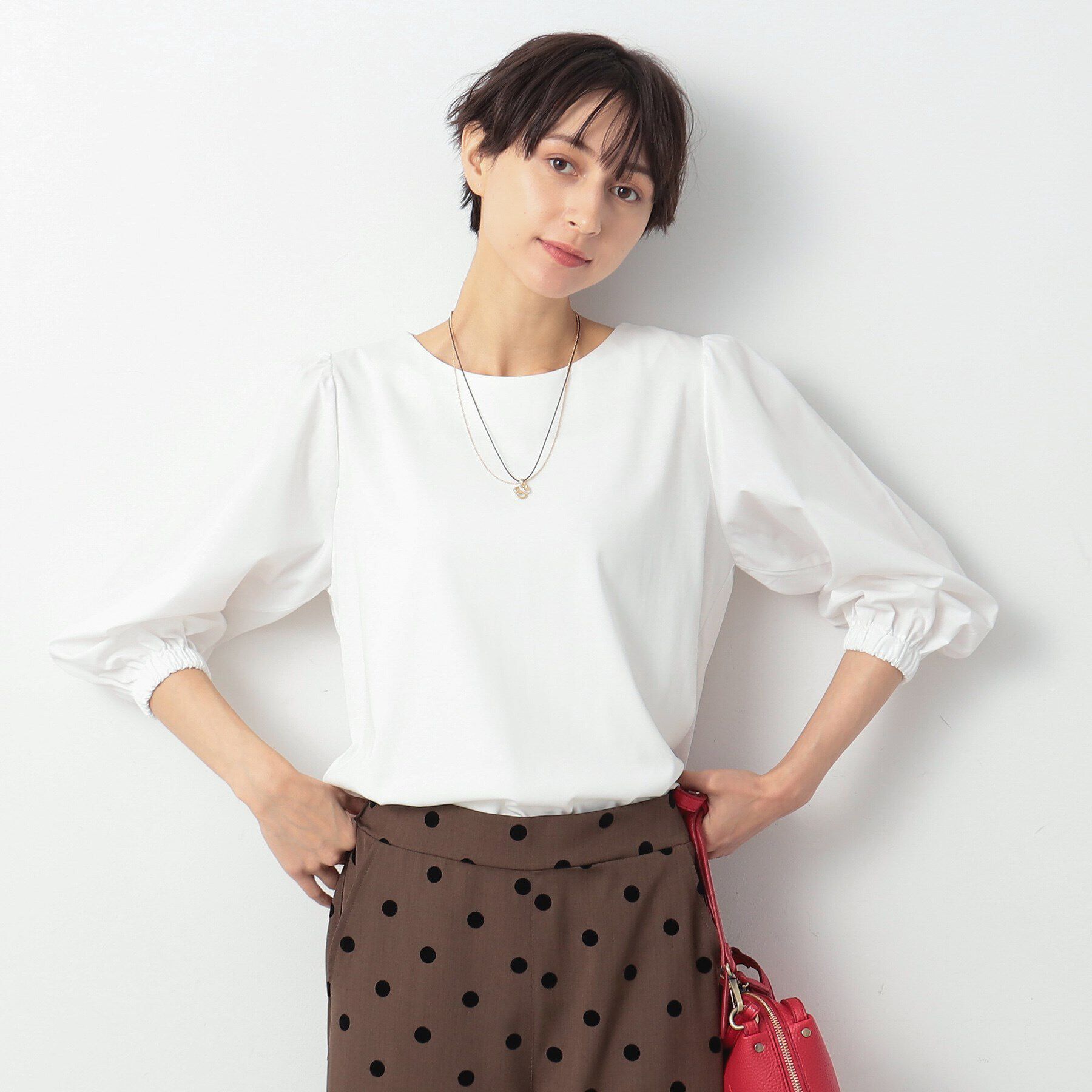 Dessin「【洗える】バルーンスリーブカットソージャージ」|Tシャツ・カットソー|