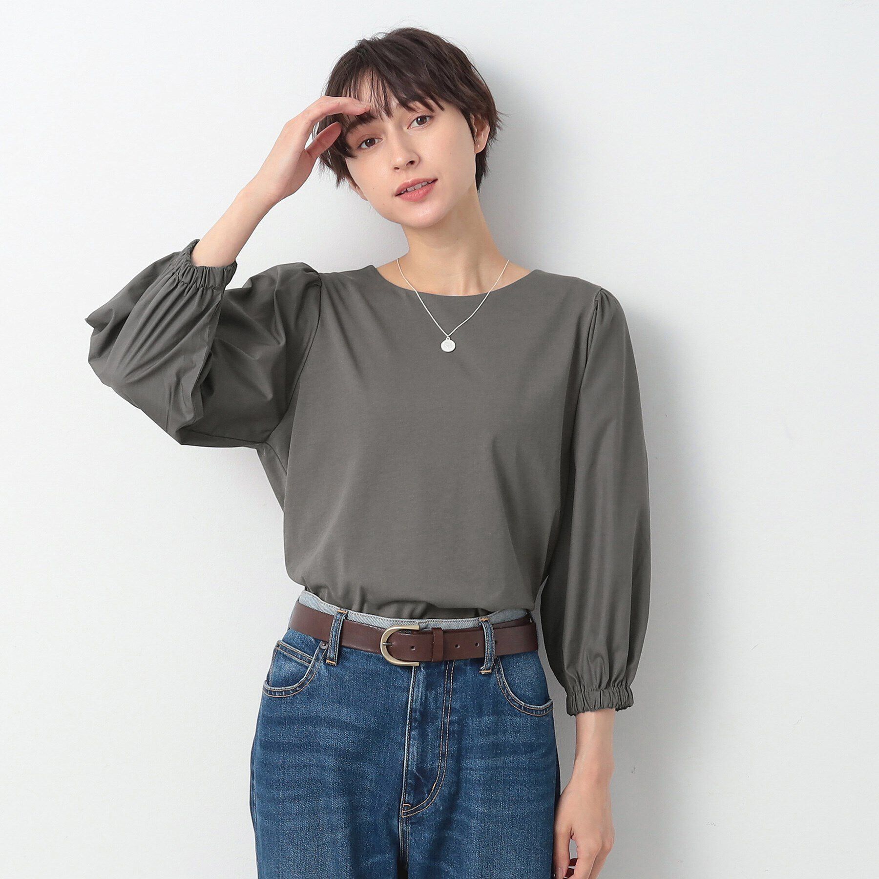 Dessin「【洗える】バルーンスリーブカットソージャージ」|Tシャツ・カットソー|