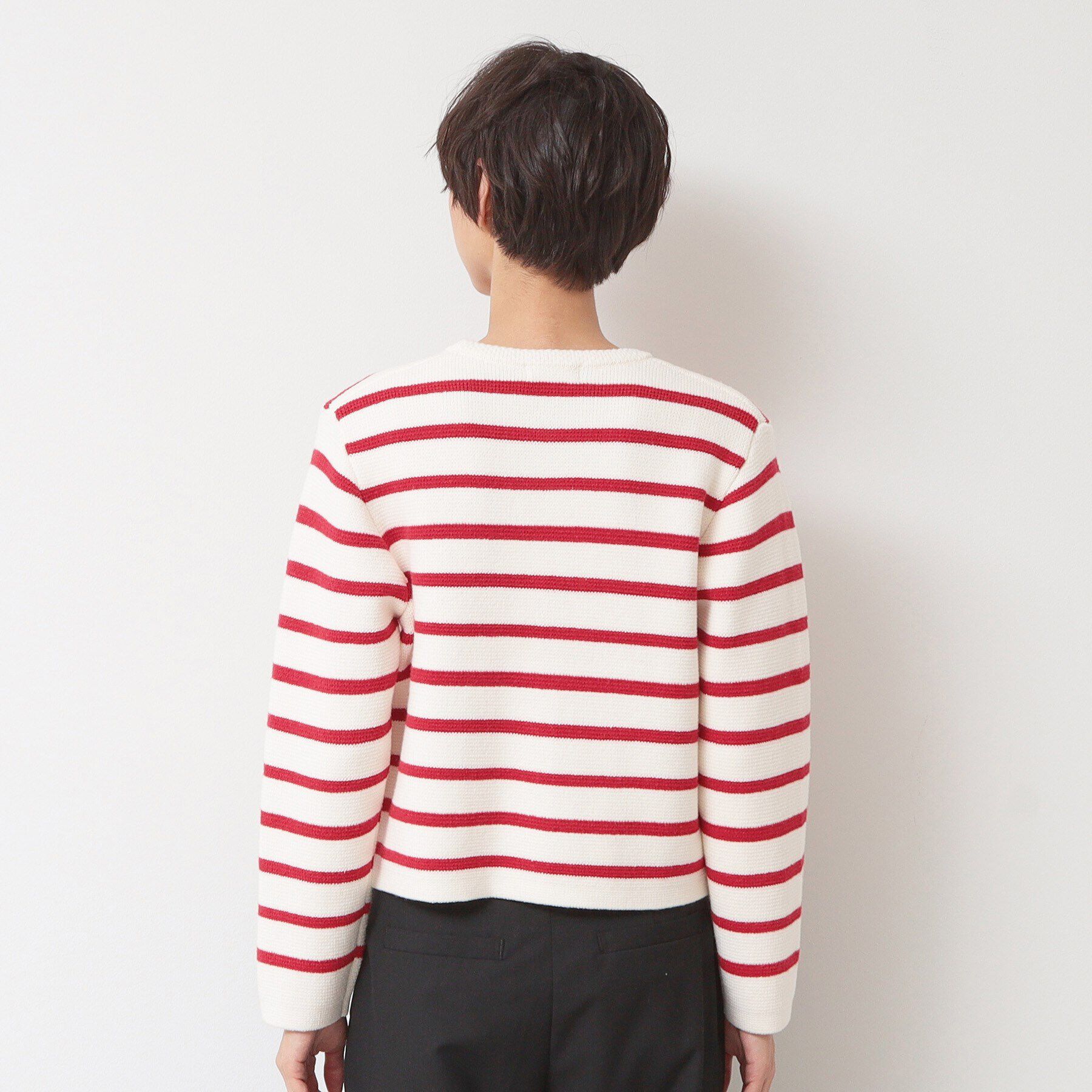 Dessin「【洗える】ゴールドボタン付きボーダーカーディガン」|カーディガン|