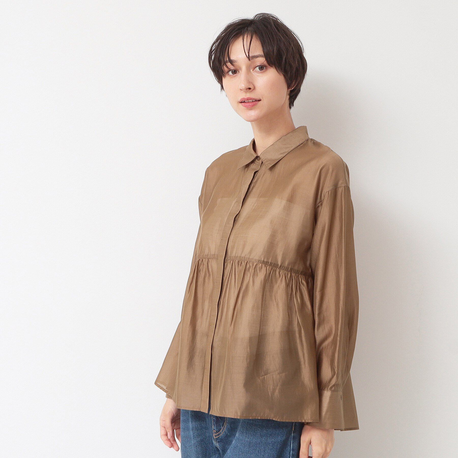 Dessin「【洗える】シアーペプラムシャツ（S～L）」|シャツ・ブラウス|