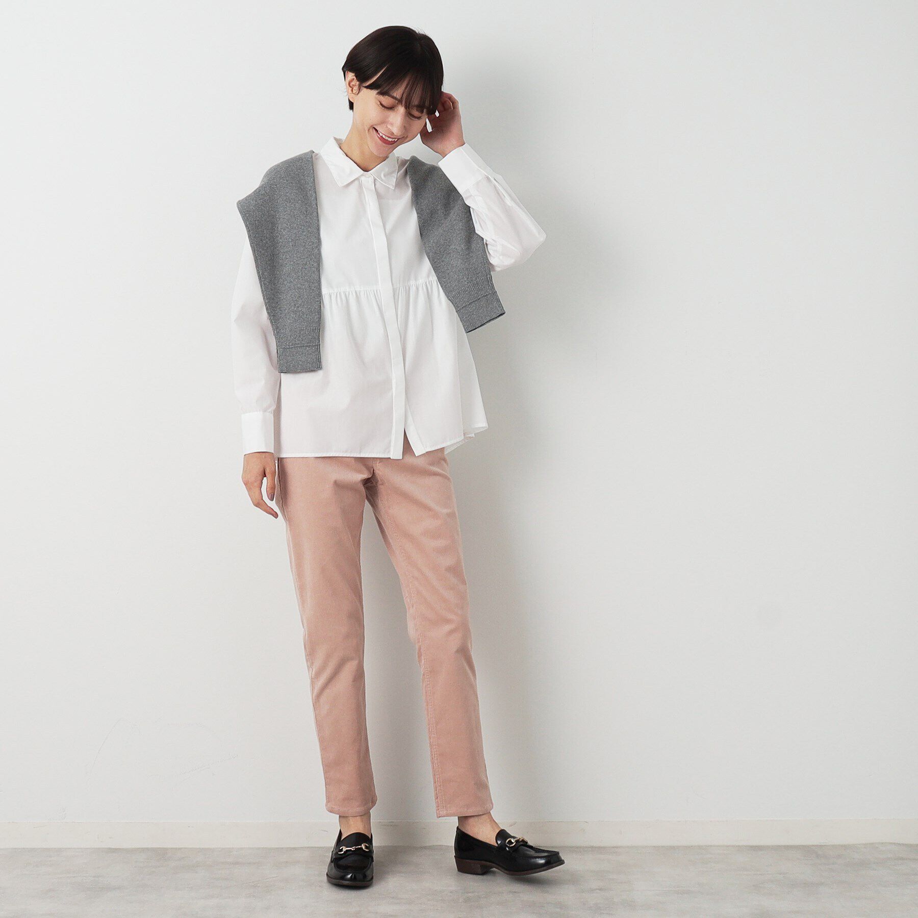 Dessin「【洗える】シャツカラーペプラムブラウス」|シャツ・ブラウス|