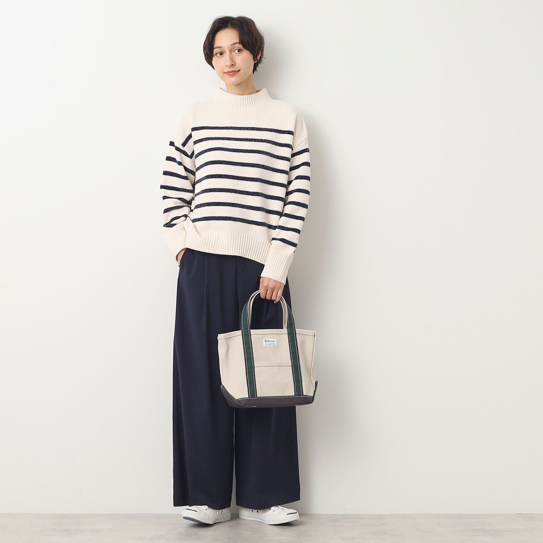 Dessin「【洗える・4サイズ展開・トレンド】ハイネックベロアモールニット（XS～L）」|ニット・セーター|