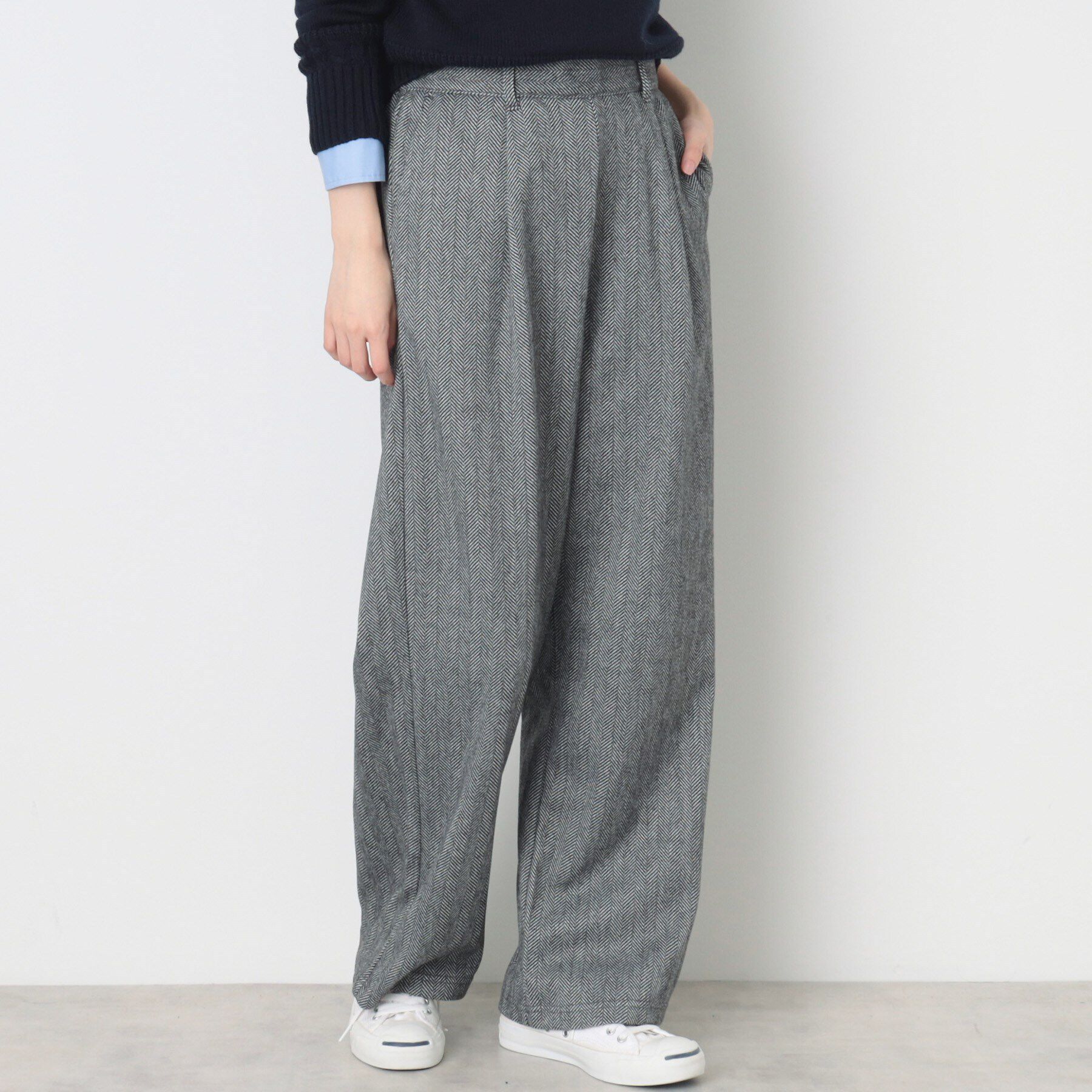 Dessin「【後ろウエストゴム・洗える】リラックスワイドパンツ（XS～L）」|その他|