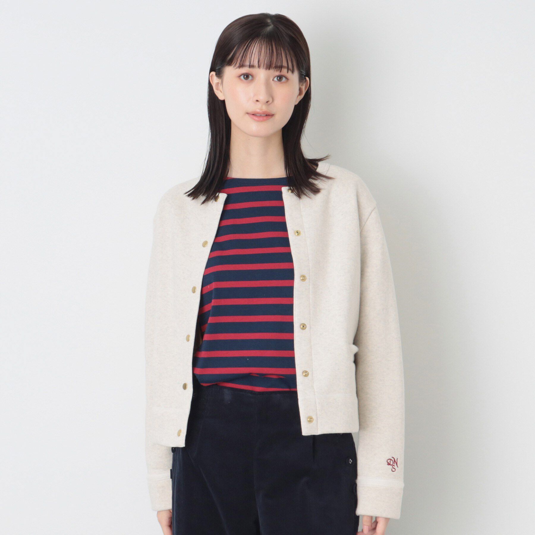 Dessin「【洗える】吊り裏毛クルーネックカーディガン」|カーディガン|ライトベージュ(05