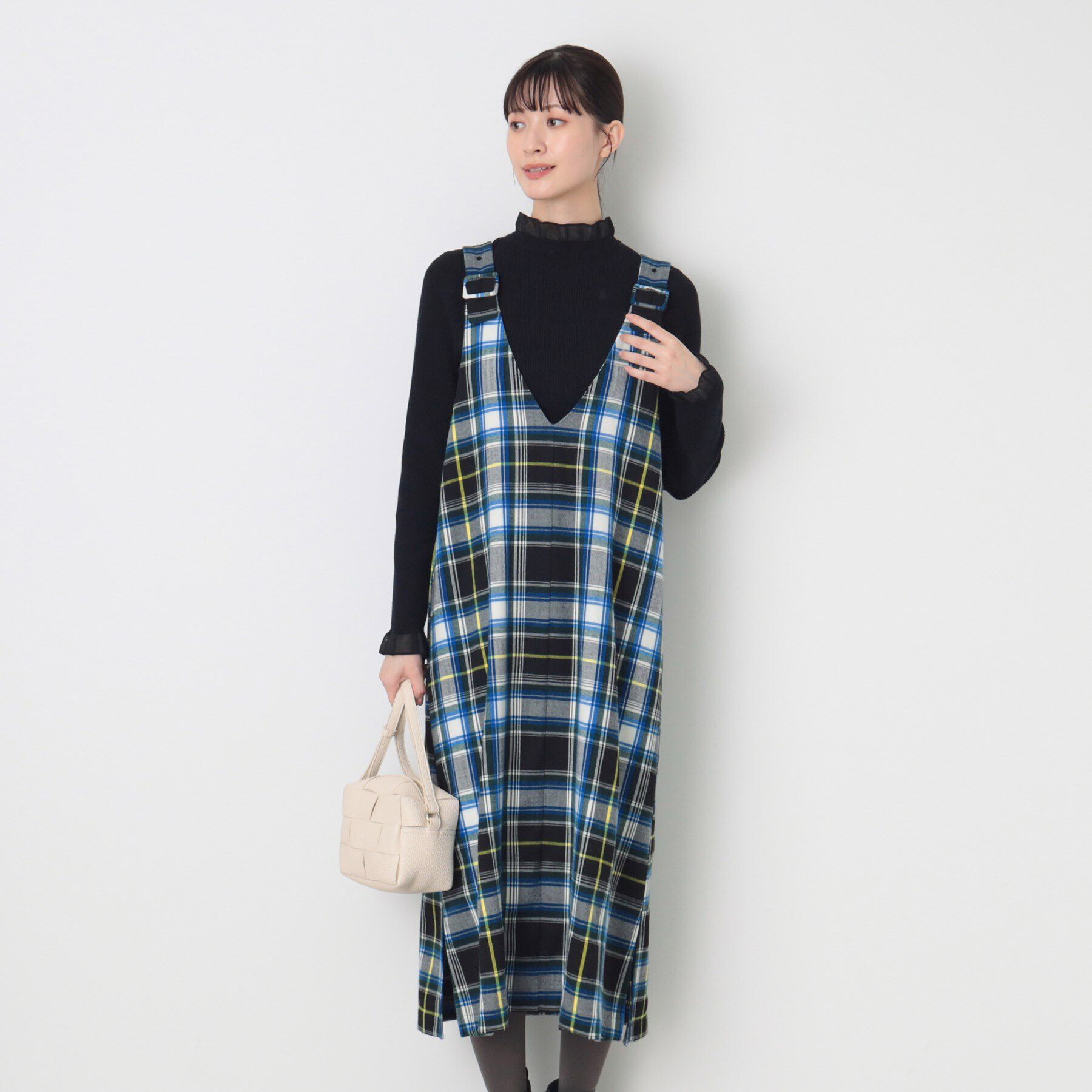 Dessin「【洗える】チェック柄ジャンパースカート」|ワンピース|