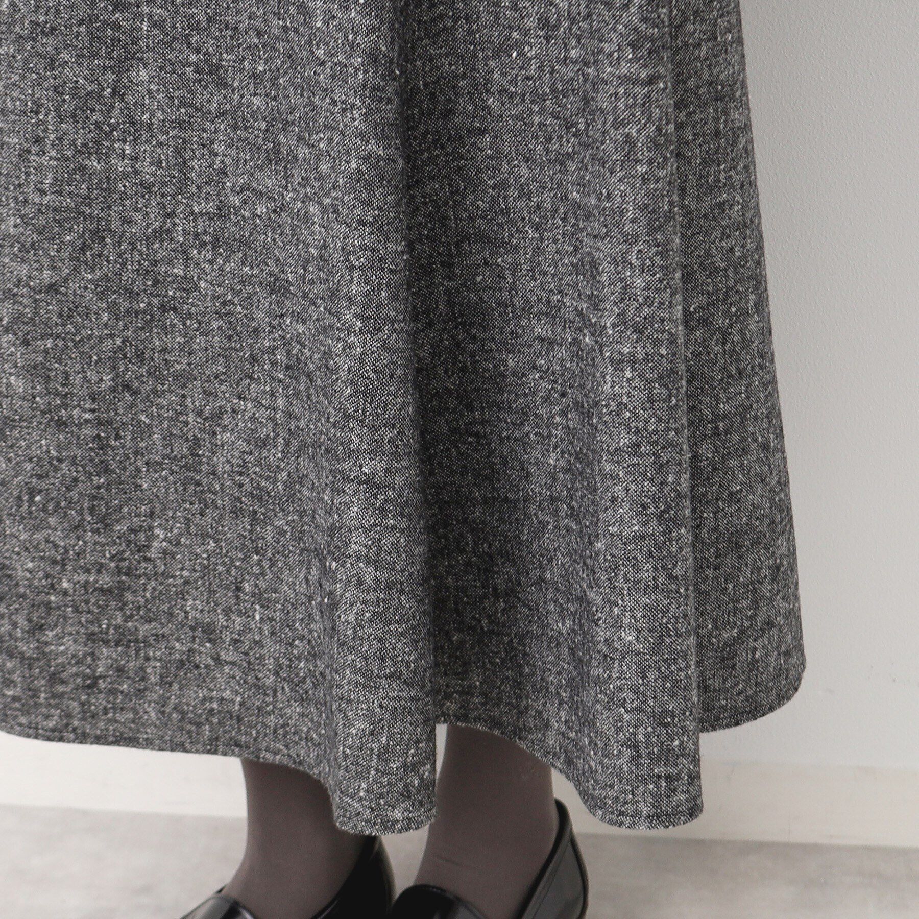 Dessin「【後ろゴム・洗える】ツイード切り替えフレアスカート（XS～L）」|スカート|