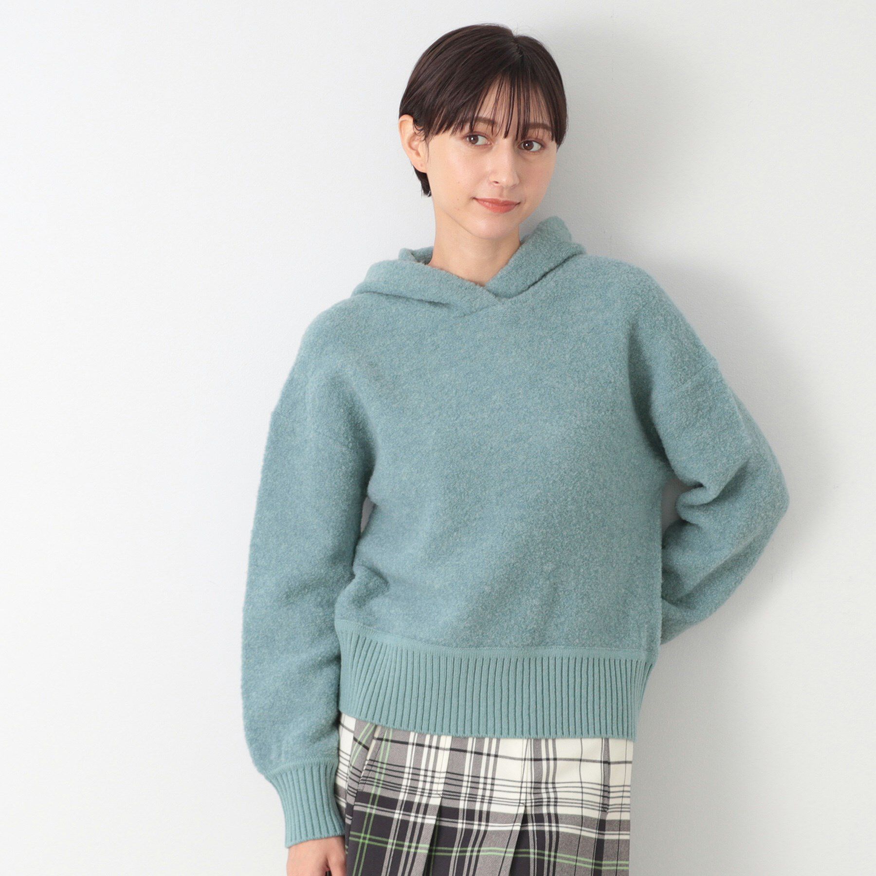 Dessin「【洗える】ループヤーンフードニット」|ニット・セーター|ブルー(091)