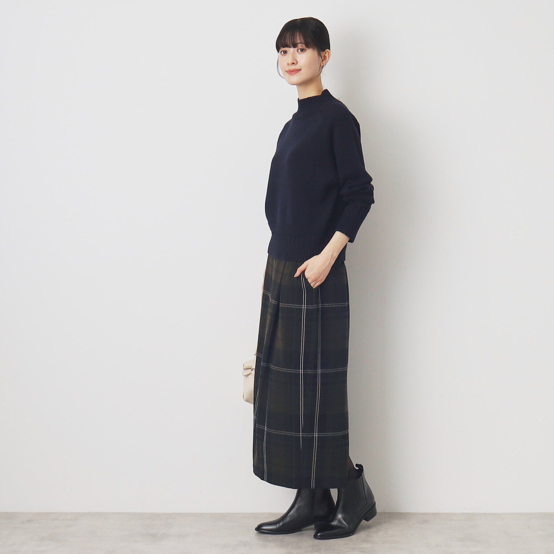 Dessin「【洗える】起毛チェックタックスカート（XS～L）」|スカート|
