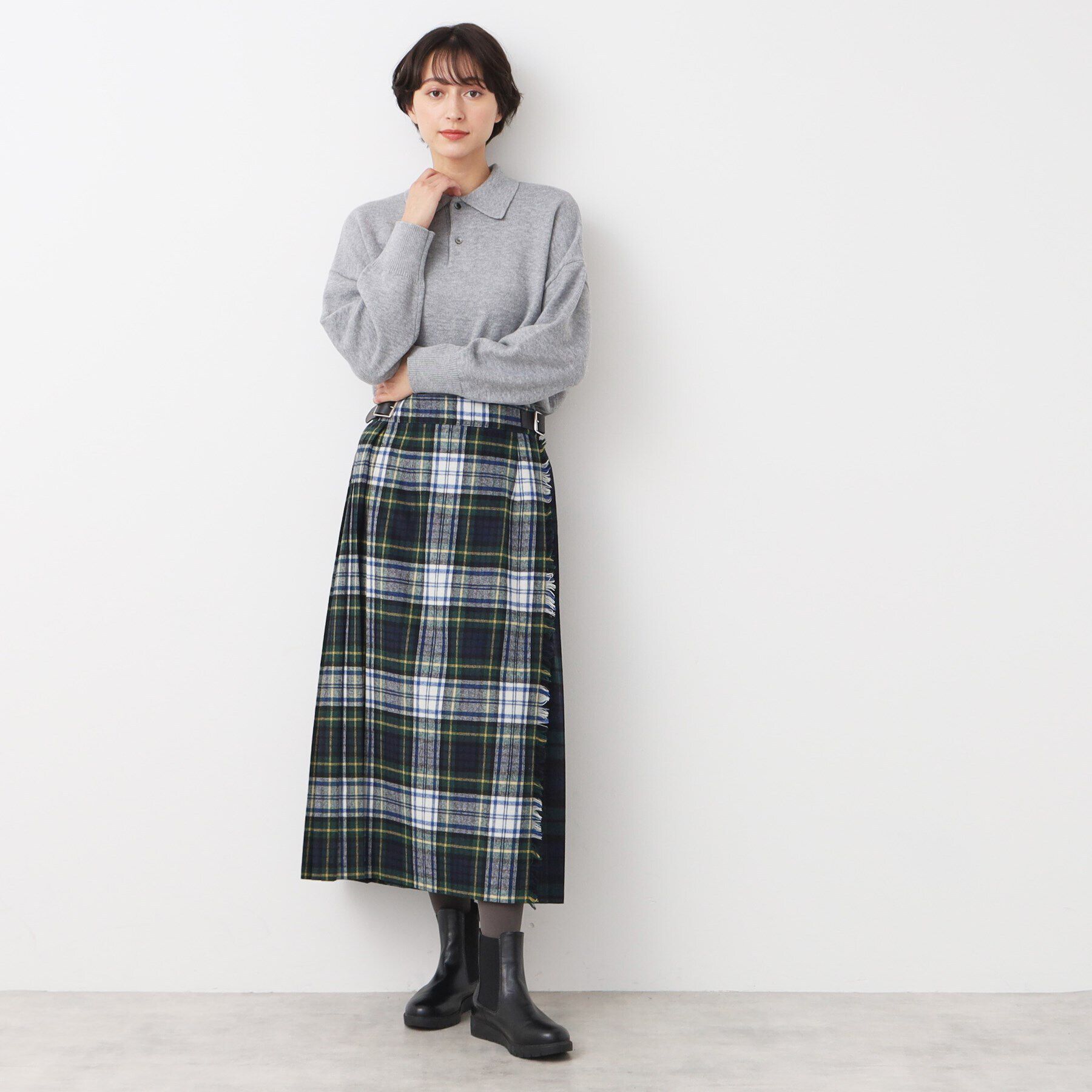 Dessin「【洗える】ボタン付きニットポロ」|ニット・セーター|