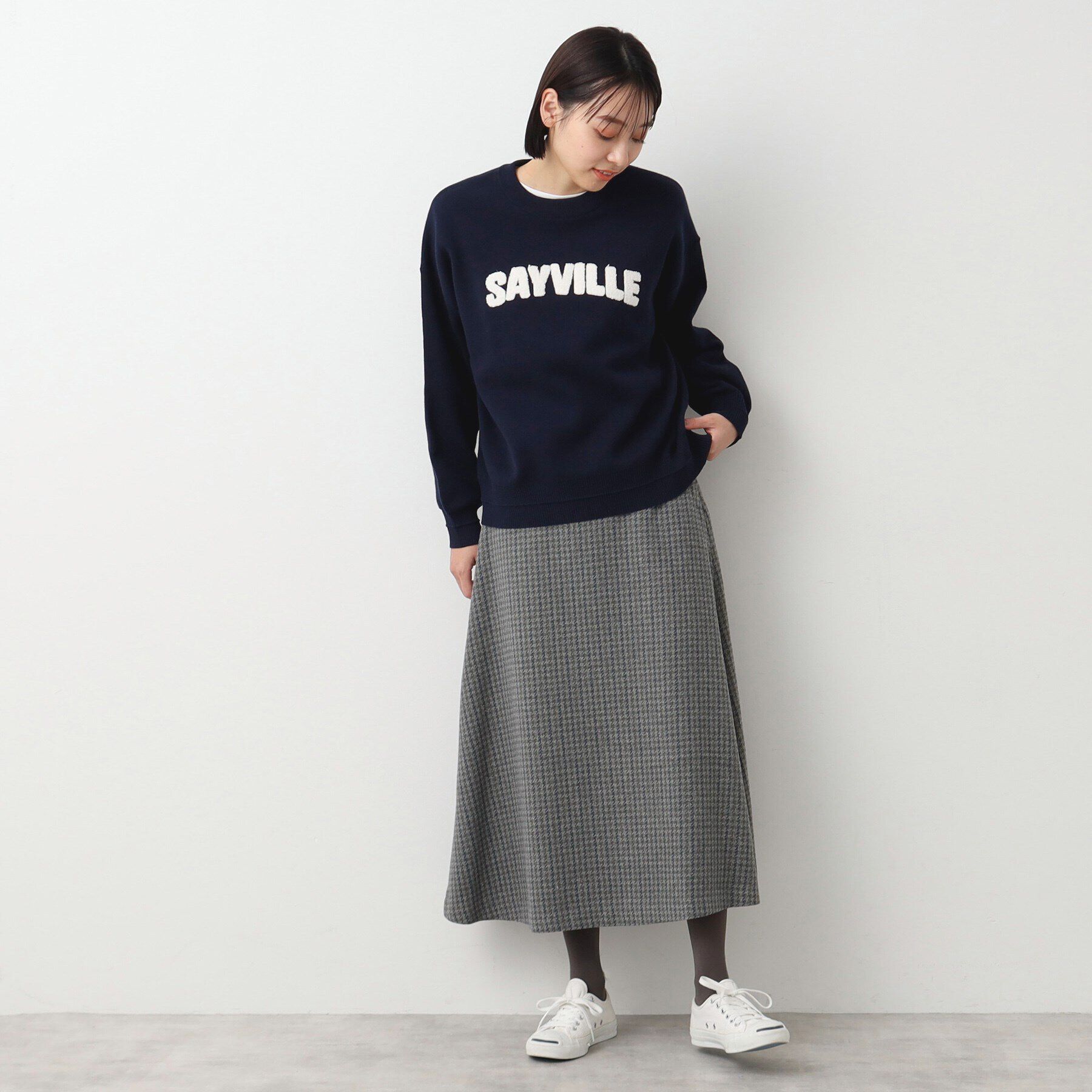 Dessin「【洗える・4サイズ展開】サイドボタン付きチェック柄フレアースカート（XS～L）」|スカート|