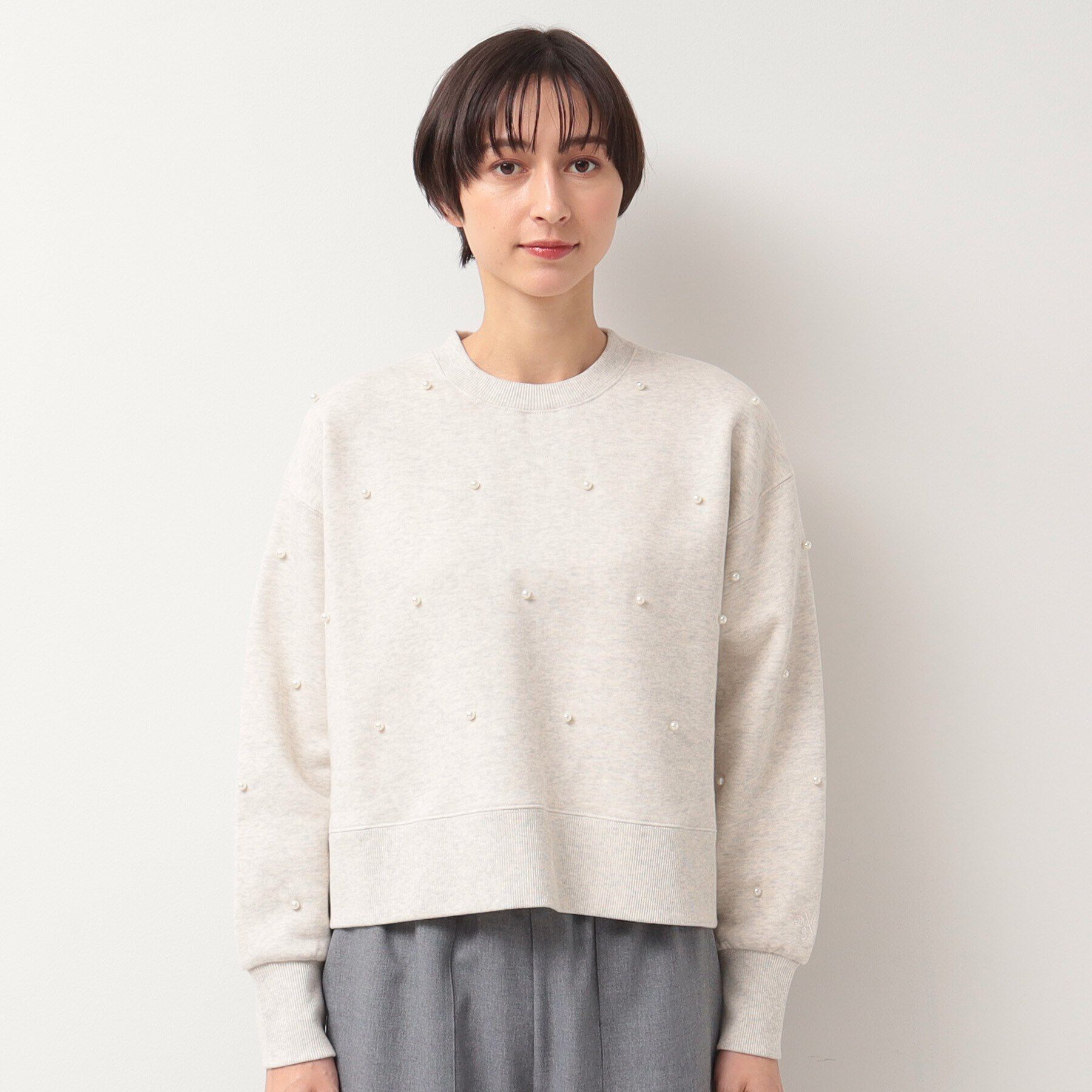 Dessin「【洗える】パール調付きスウェット（S～L）」|Tシャツ・カットソー|