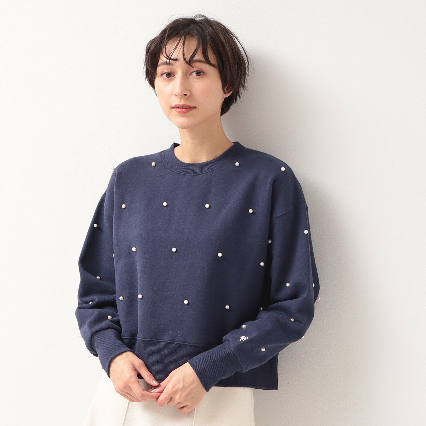 Dessin「【洗える】パール調付きスウェット（S～L）」|Tシャツ・カットソー|